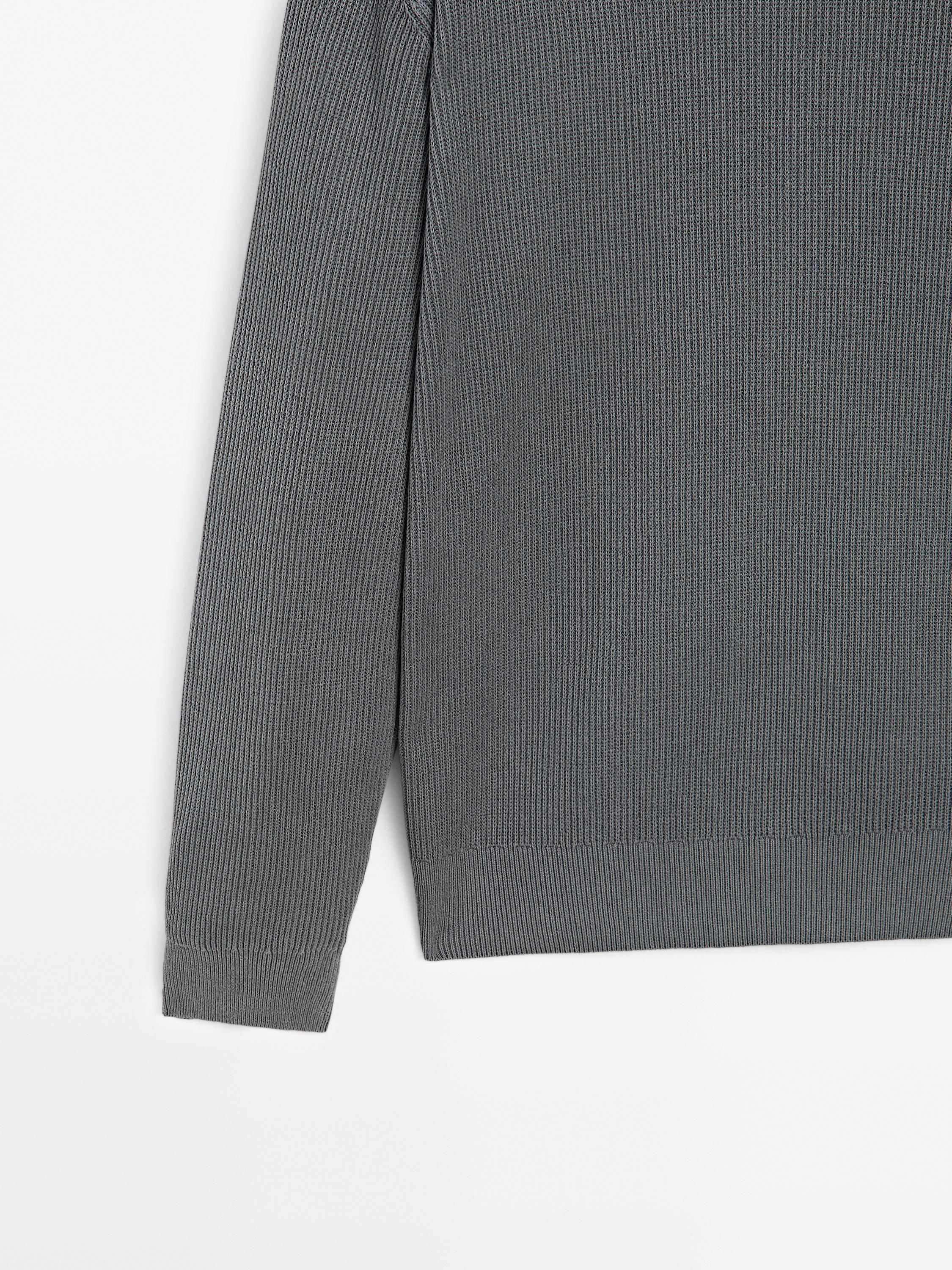 Mock turtleneck knit sweater