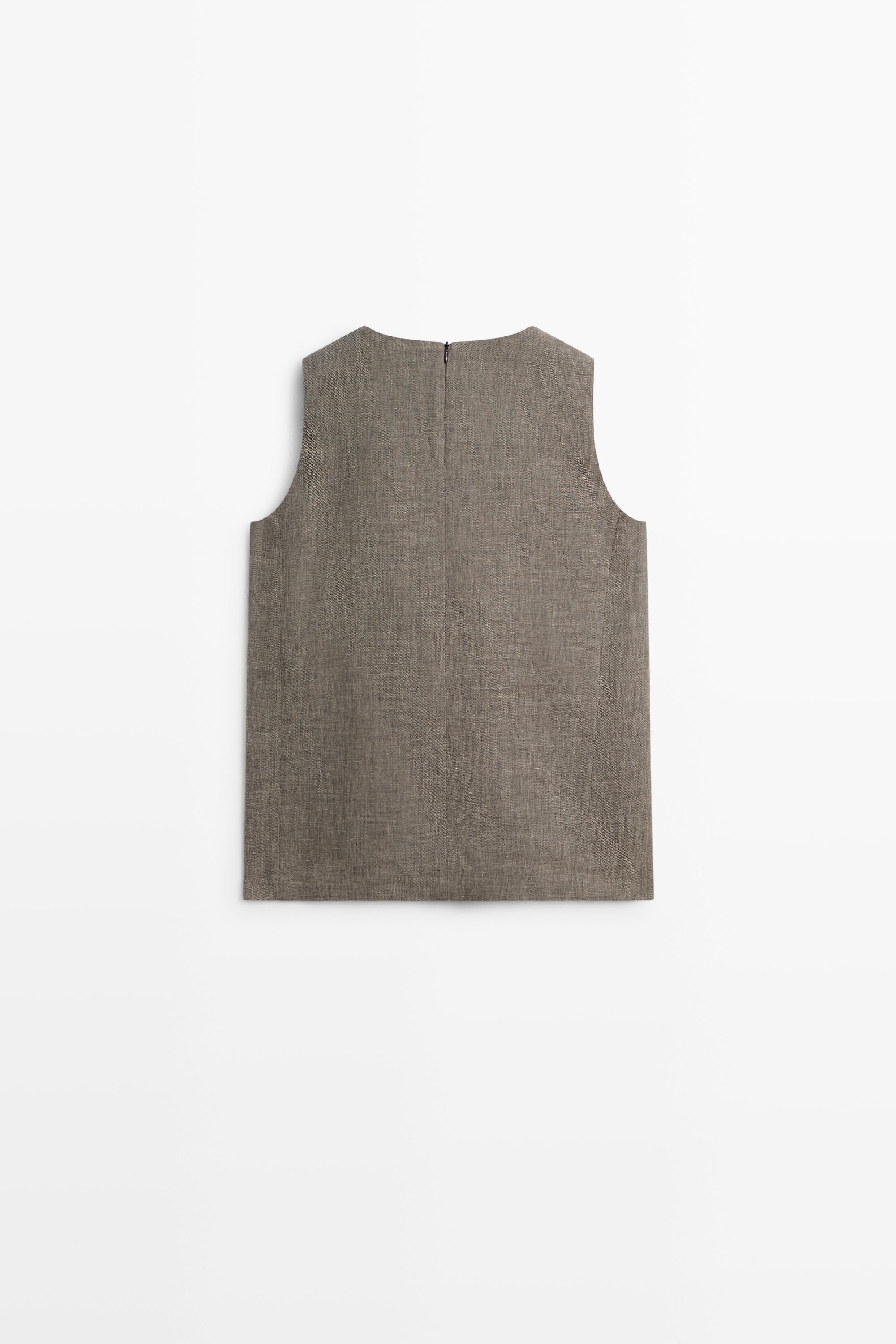 STUDIO textured top with cut-out details — GREENISH