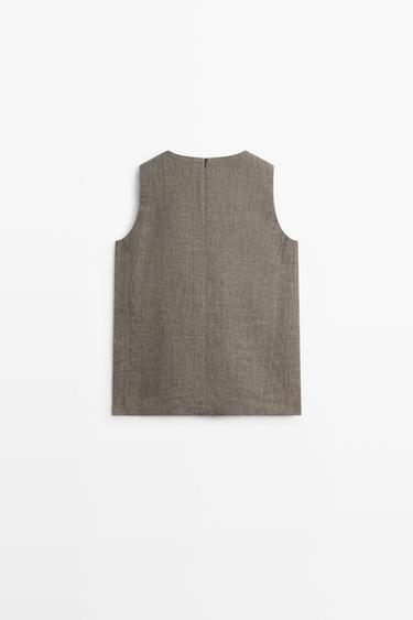 STUDIO textured top with cut-out details — GREENISH 5