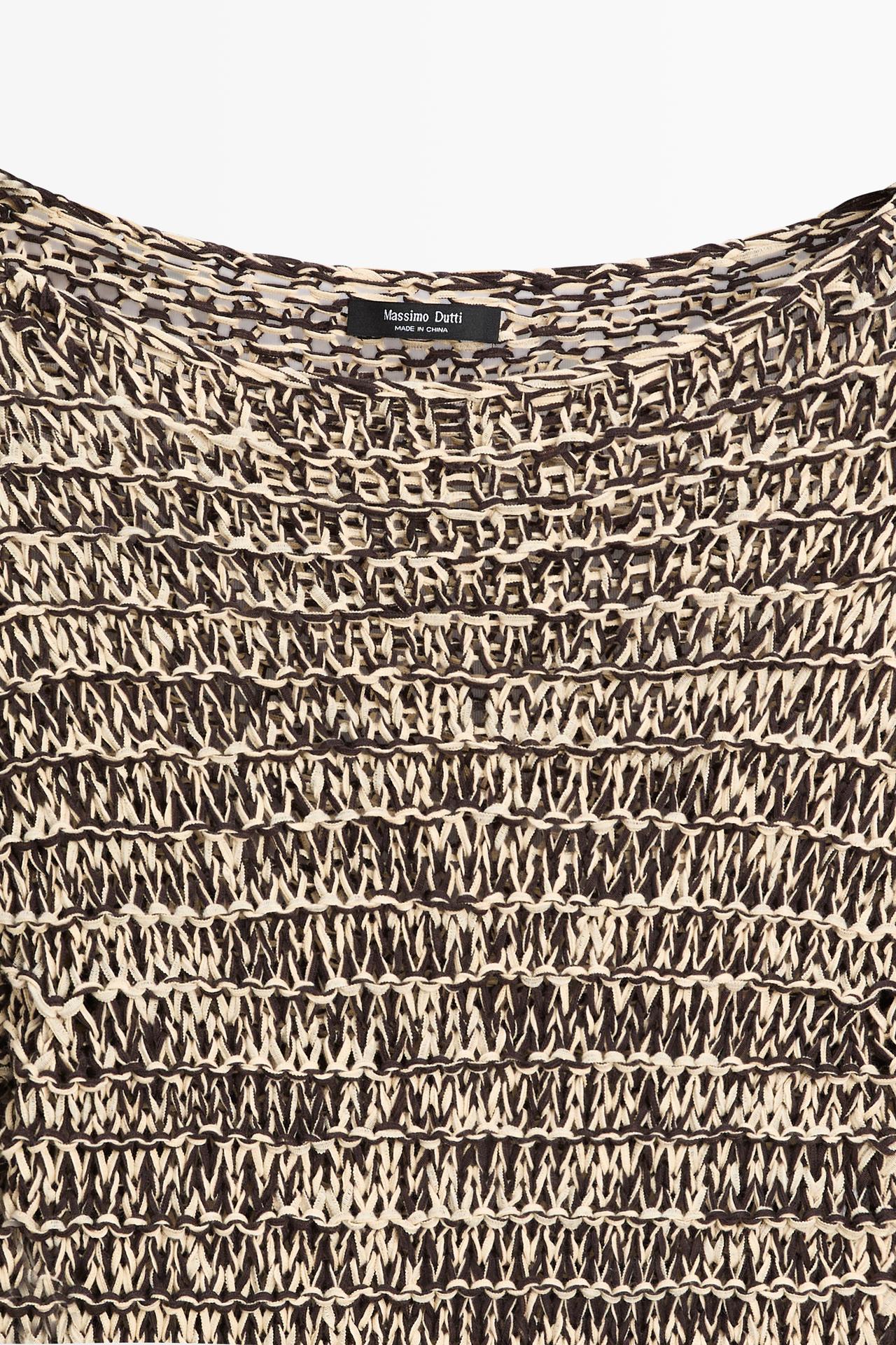 Marled knit sweater — SAND