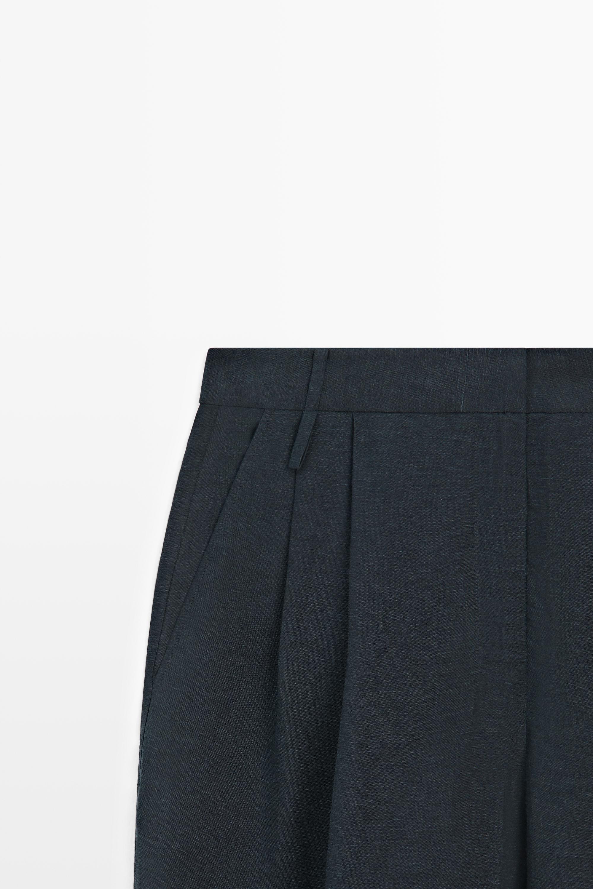 Flowing semi-sheer pants - STUDIO — NAVY BLUE