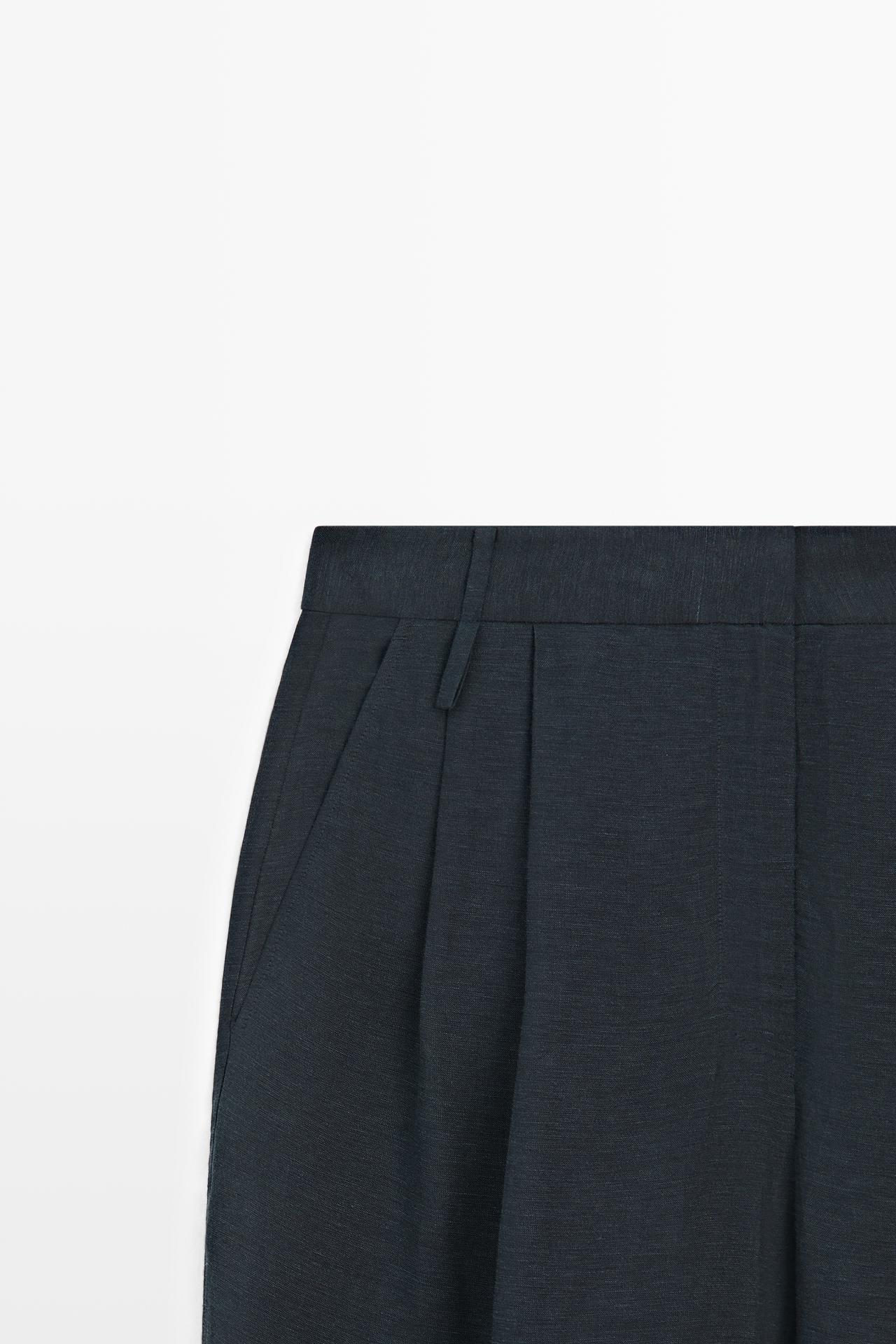Flowing semi-sheer pants - STUDIO — NAVY BLUE