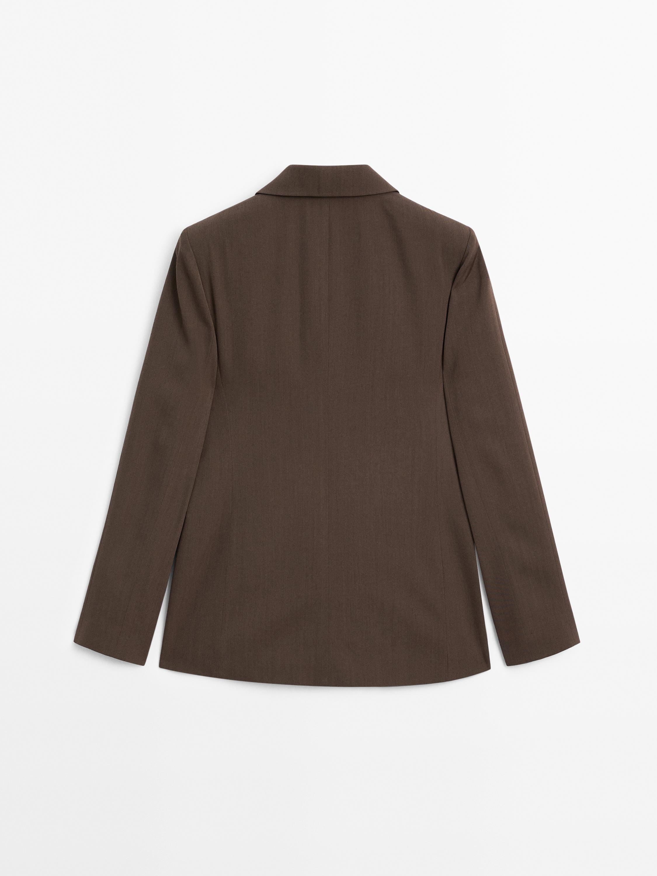 Fitted wool blend blazer