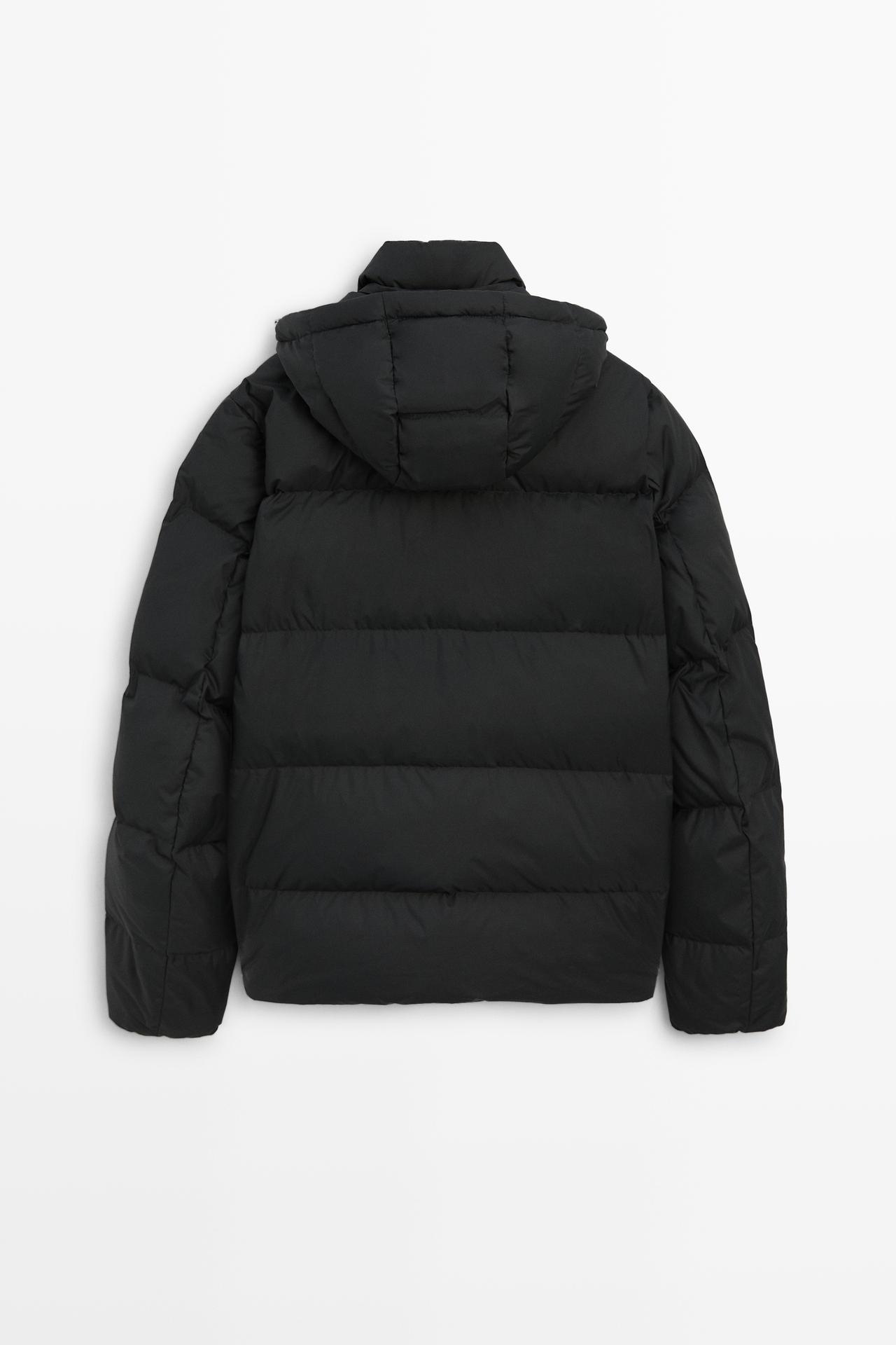 Down jacket with pocket detail — CHARCOAL