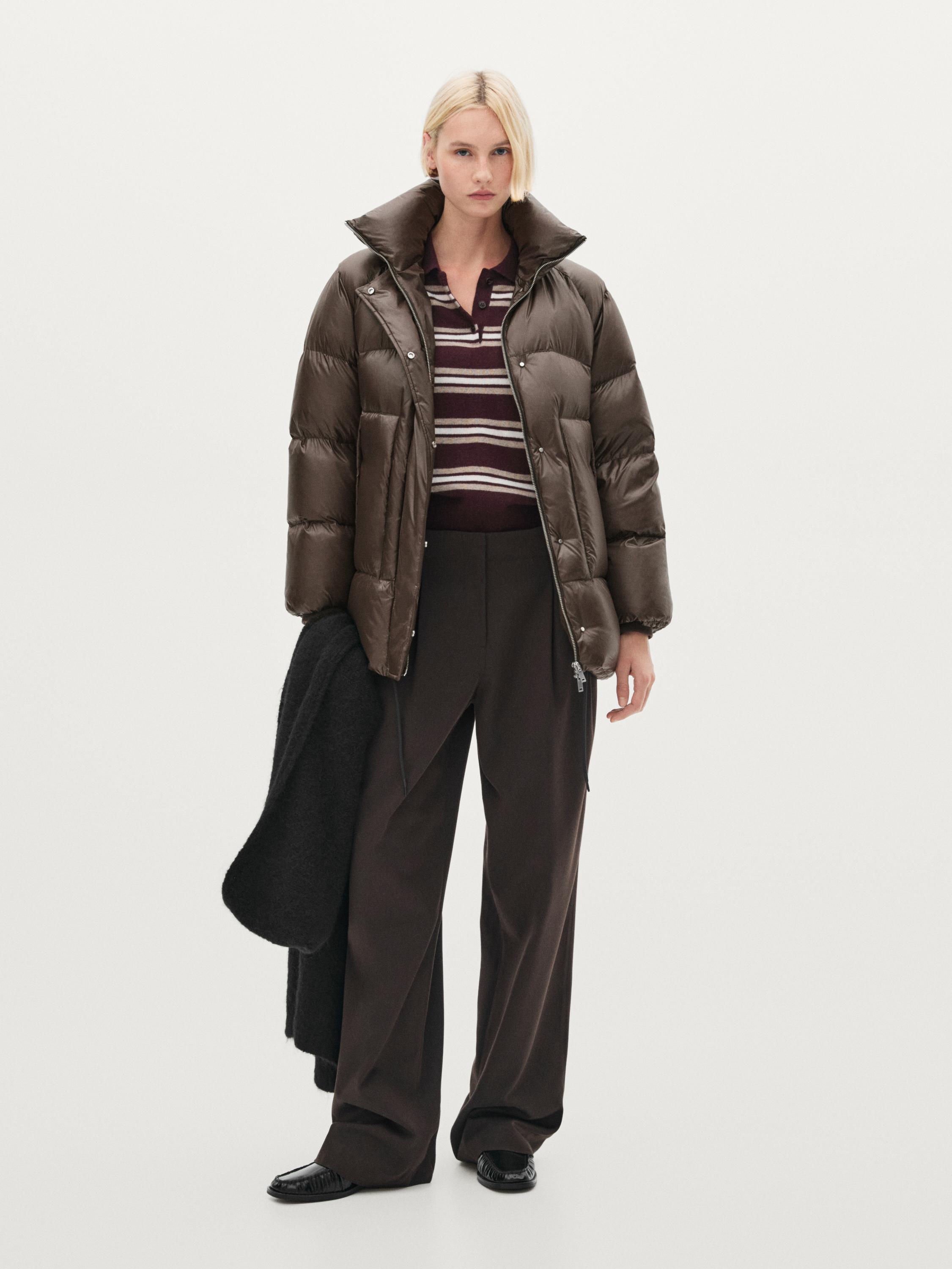 Puffer down jacket Mole Brown Coats And Jackets Massimo Dutti