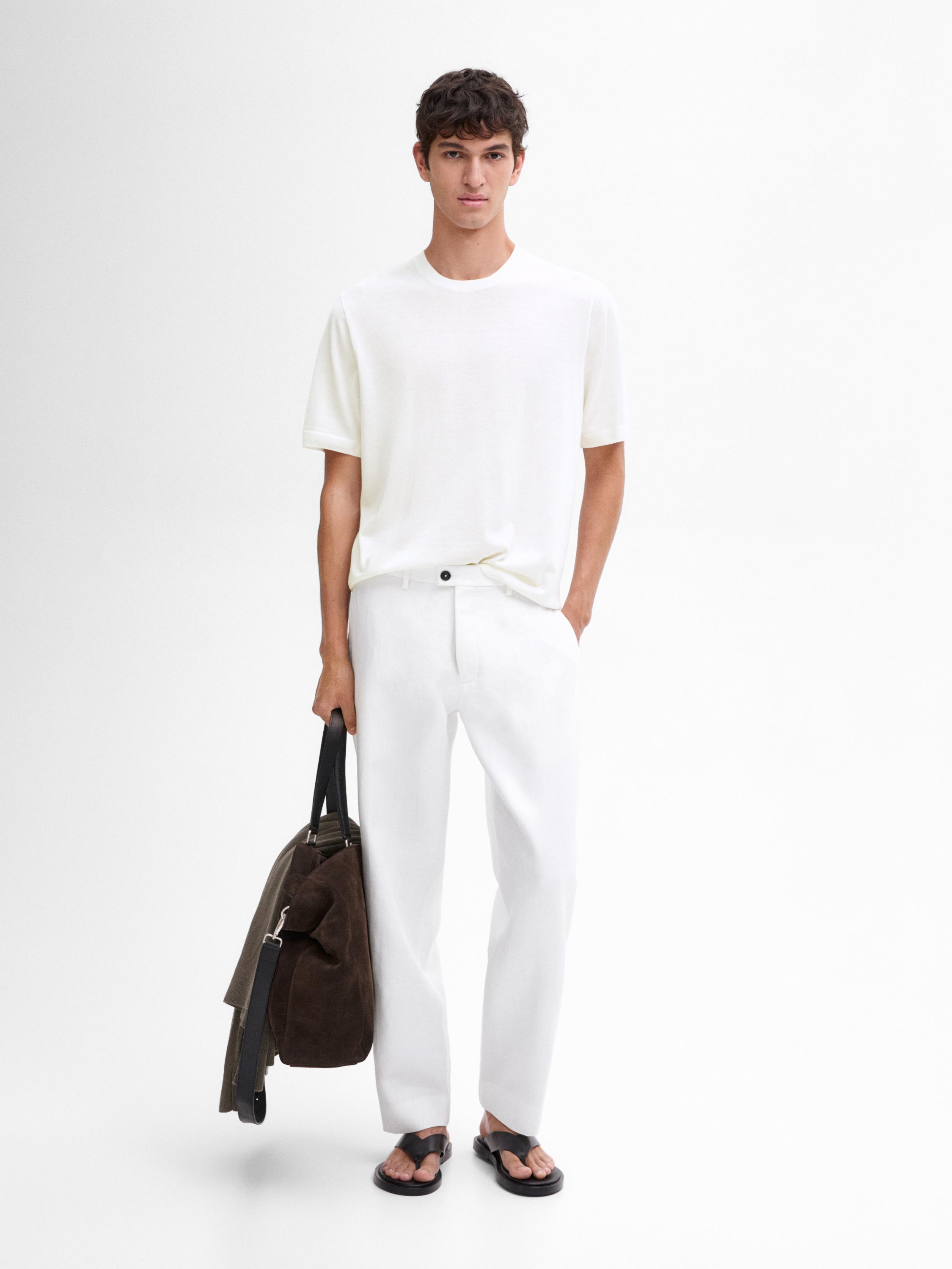 Cotton blend knit T-shirt