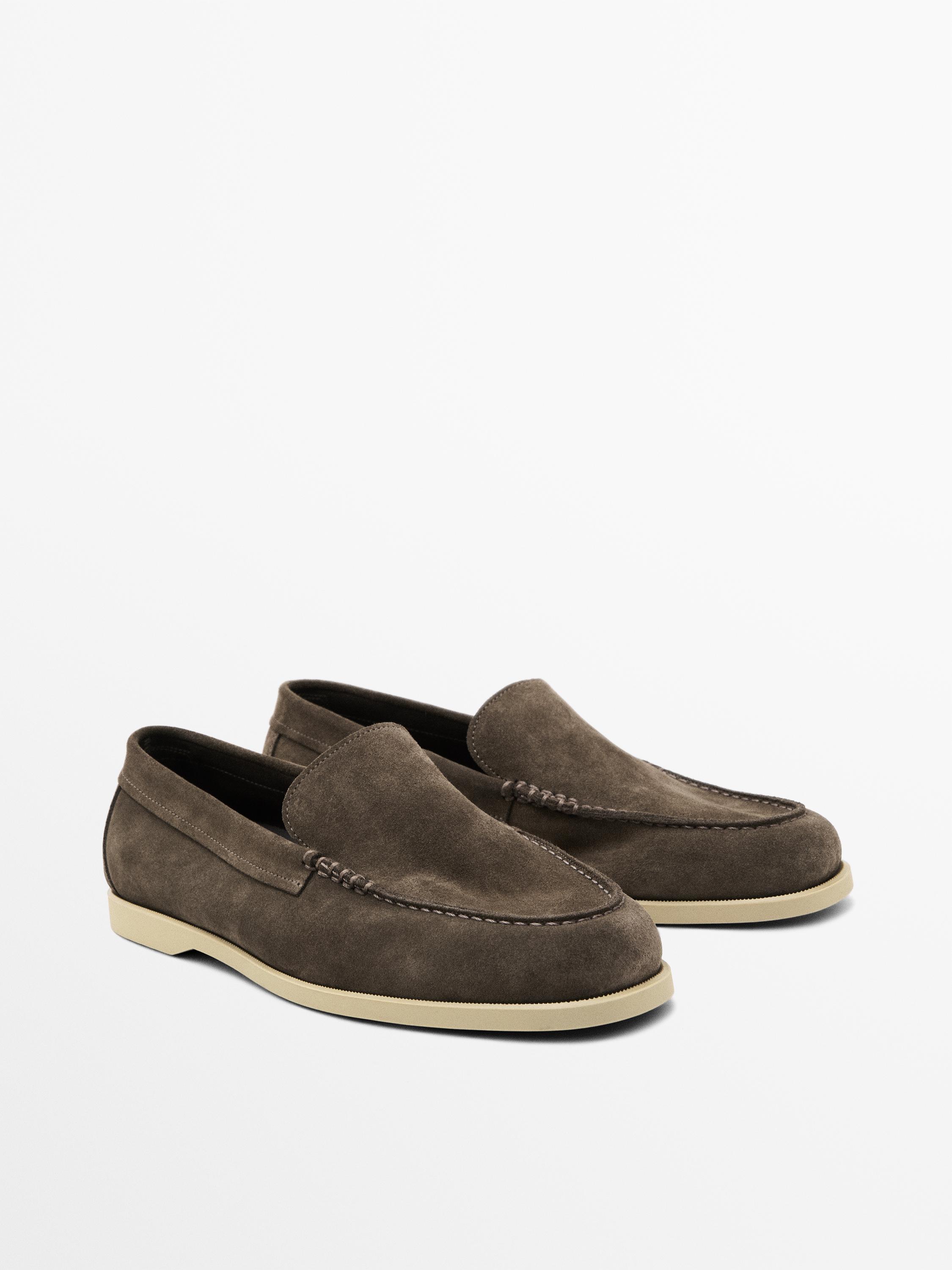Soft split suede loafers