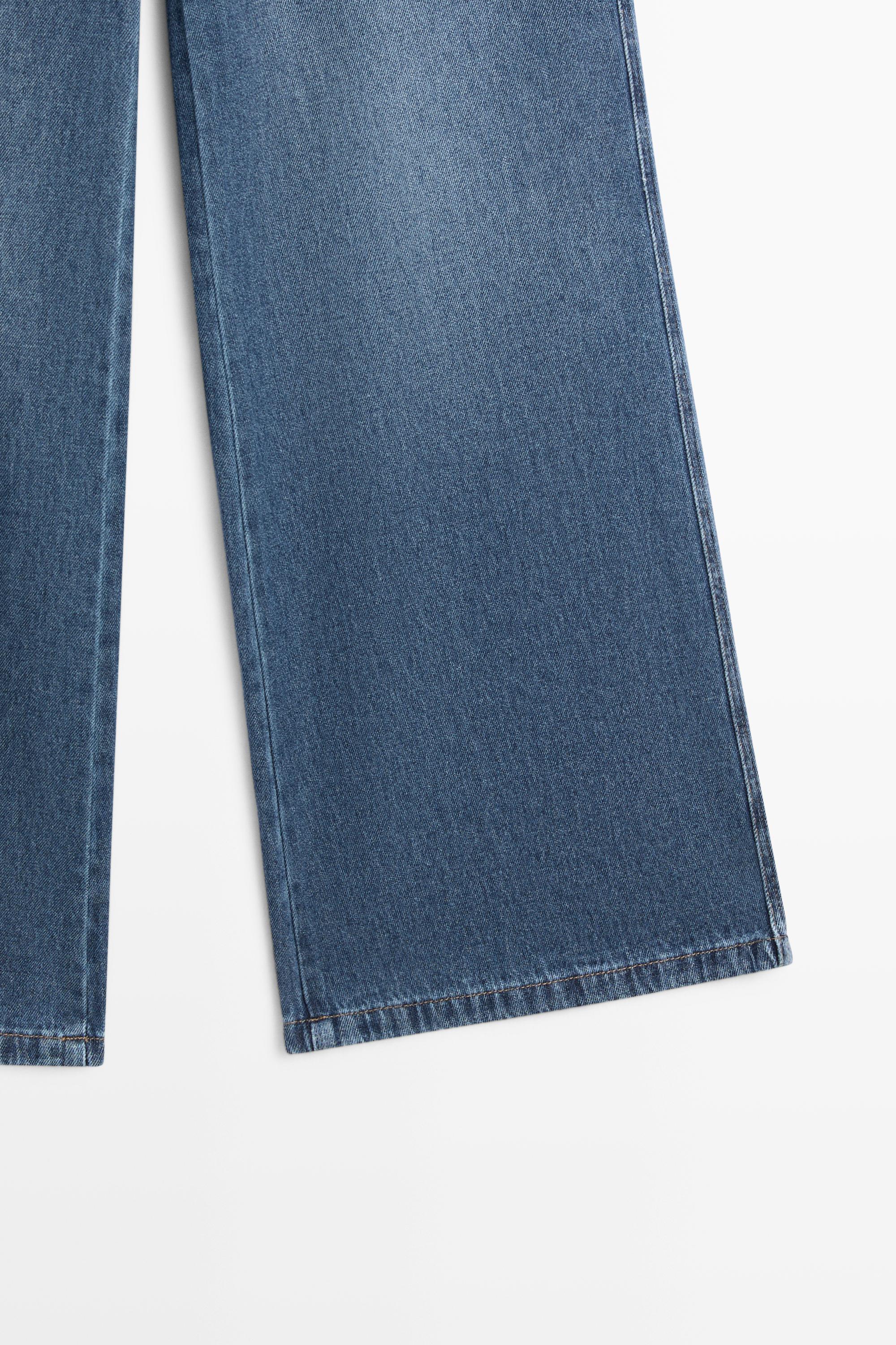 Mid-waist wide-leg jeans — Light Blue