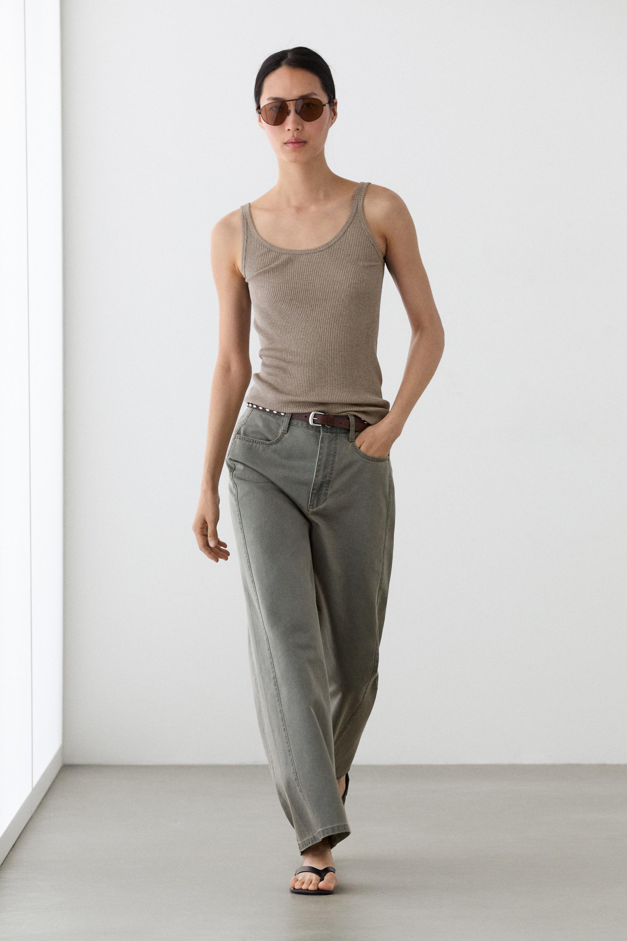 Pantalon large en jean coton