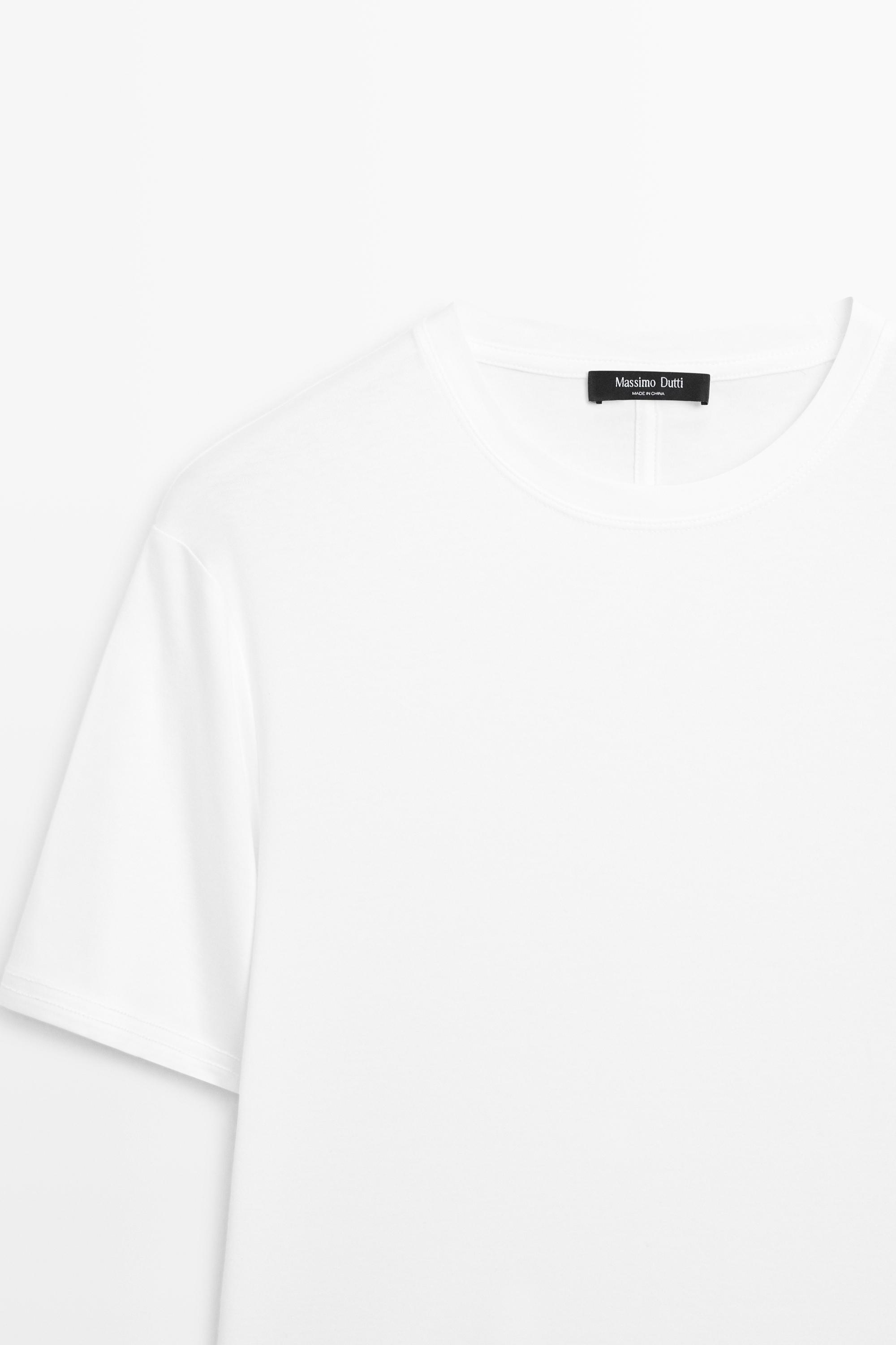 100% cotton short-sleeve T-shirt — WHITE
