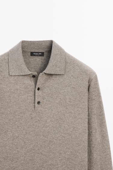Wool blend polo sweater — MINK 4