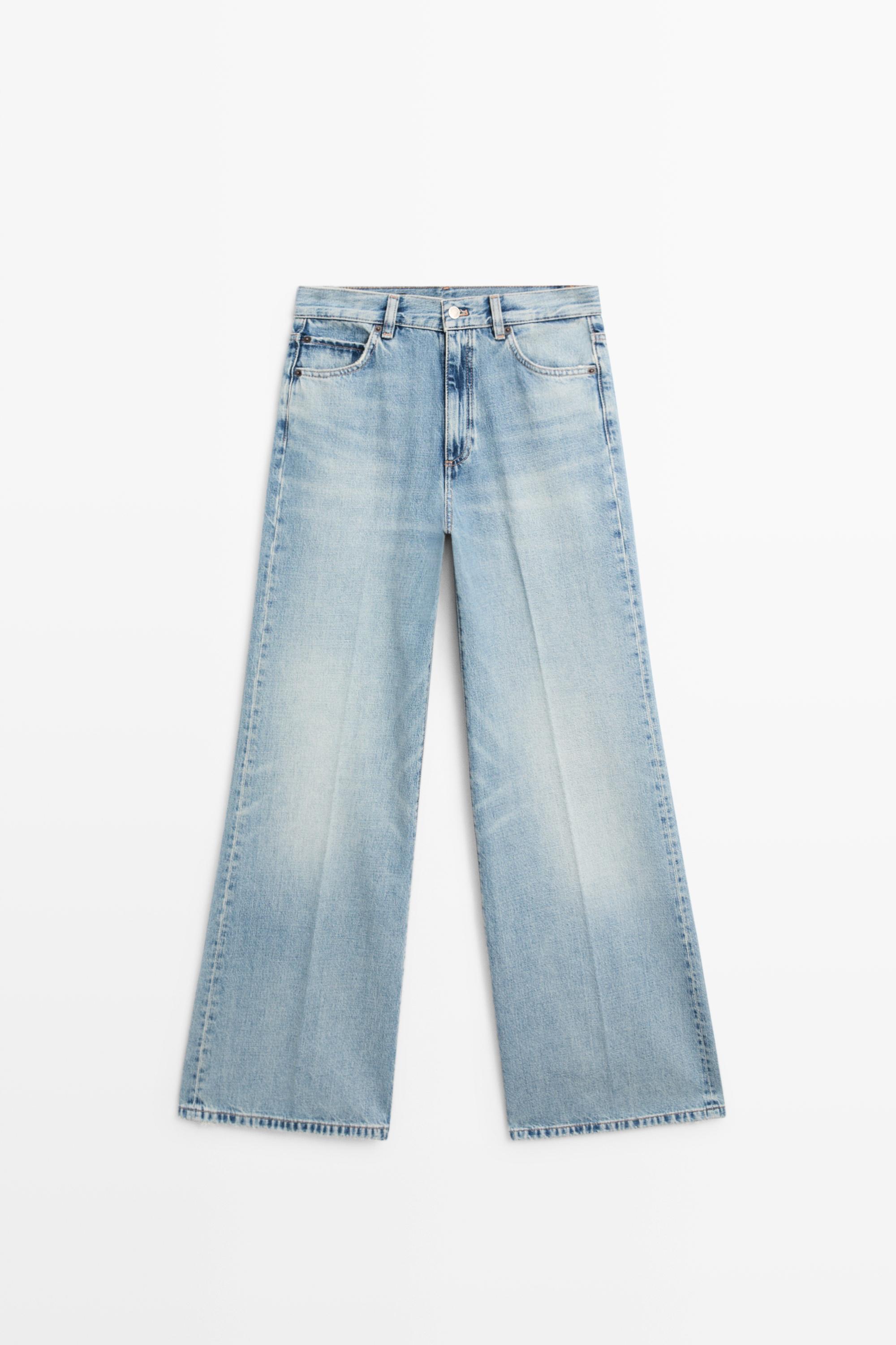 High-waist palazzo jeans — Light Blue