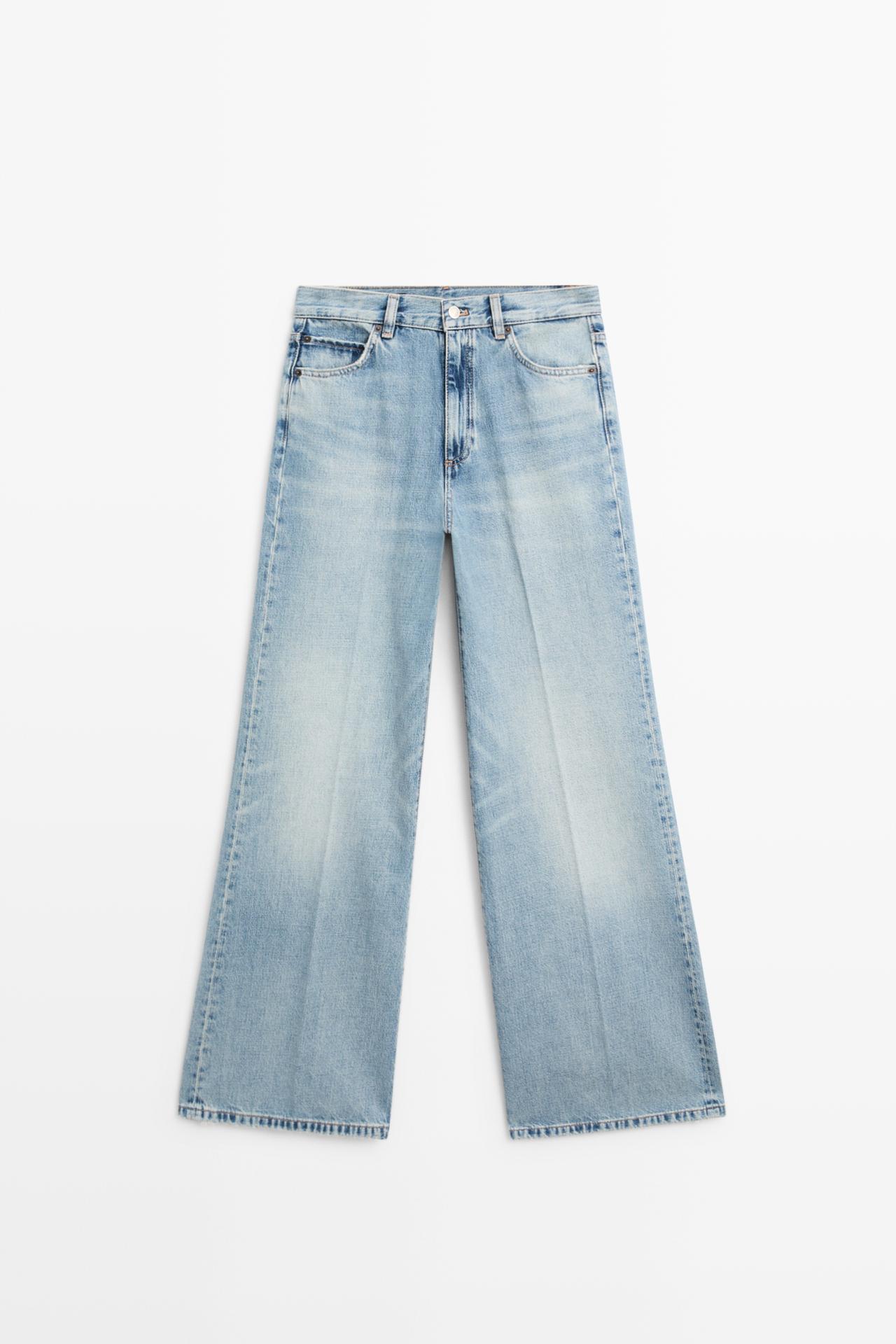 High-waist palazzo jeans — Light Blue