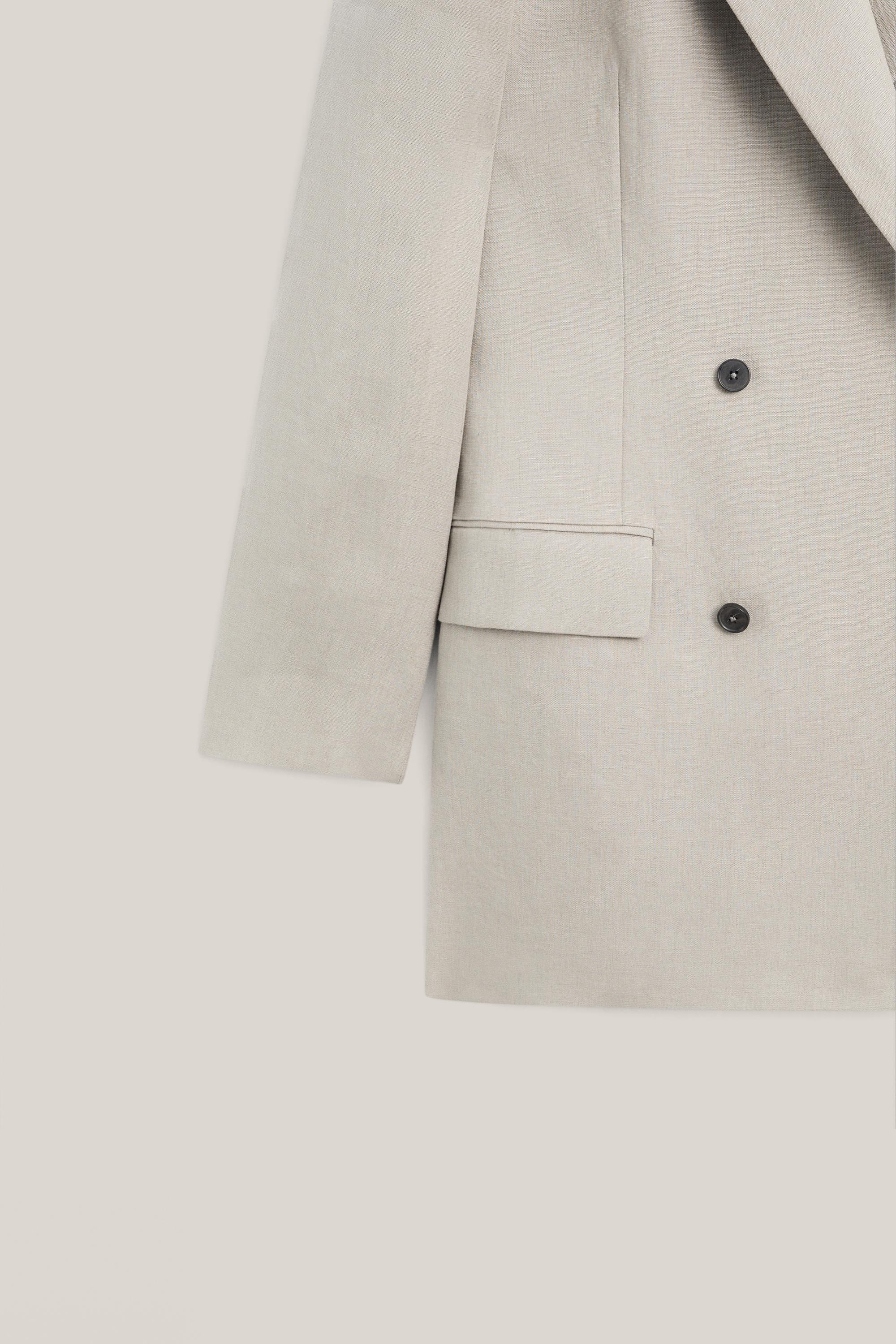 100% linen double-breasted suit blazer - LIMITED EDITION — GREY