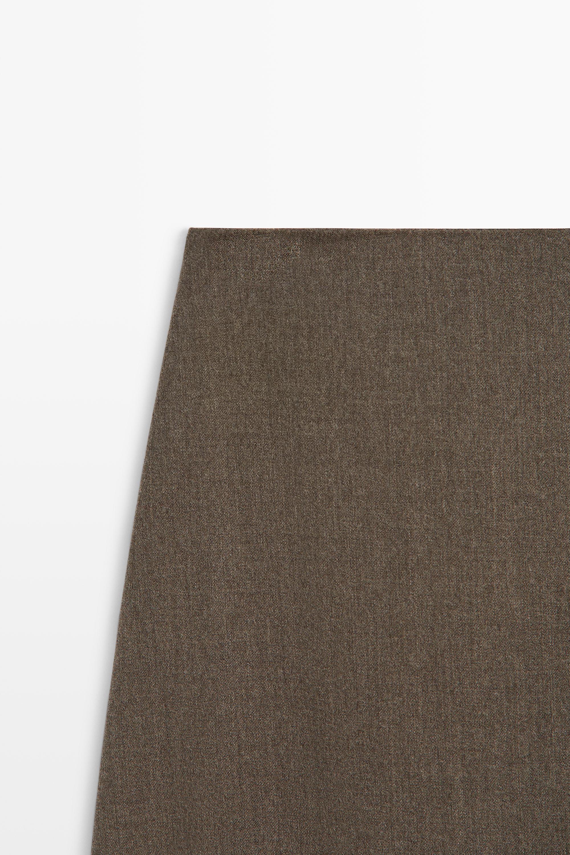 Buckle detail midi skirt — MOLE BROWN