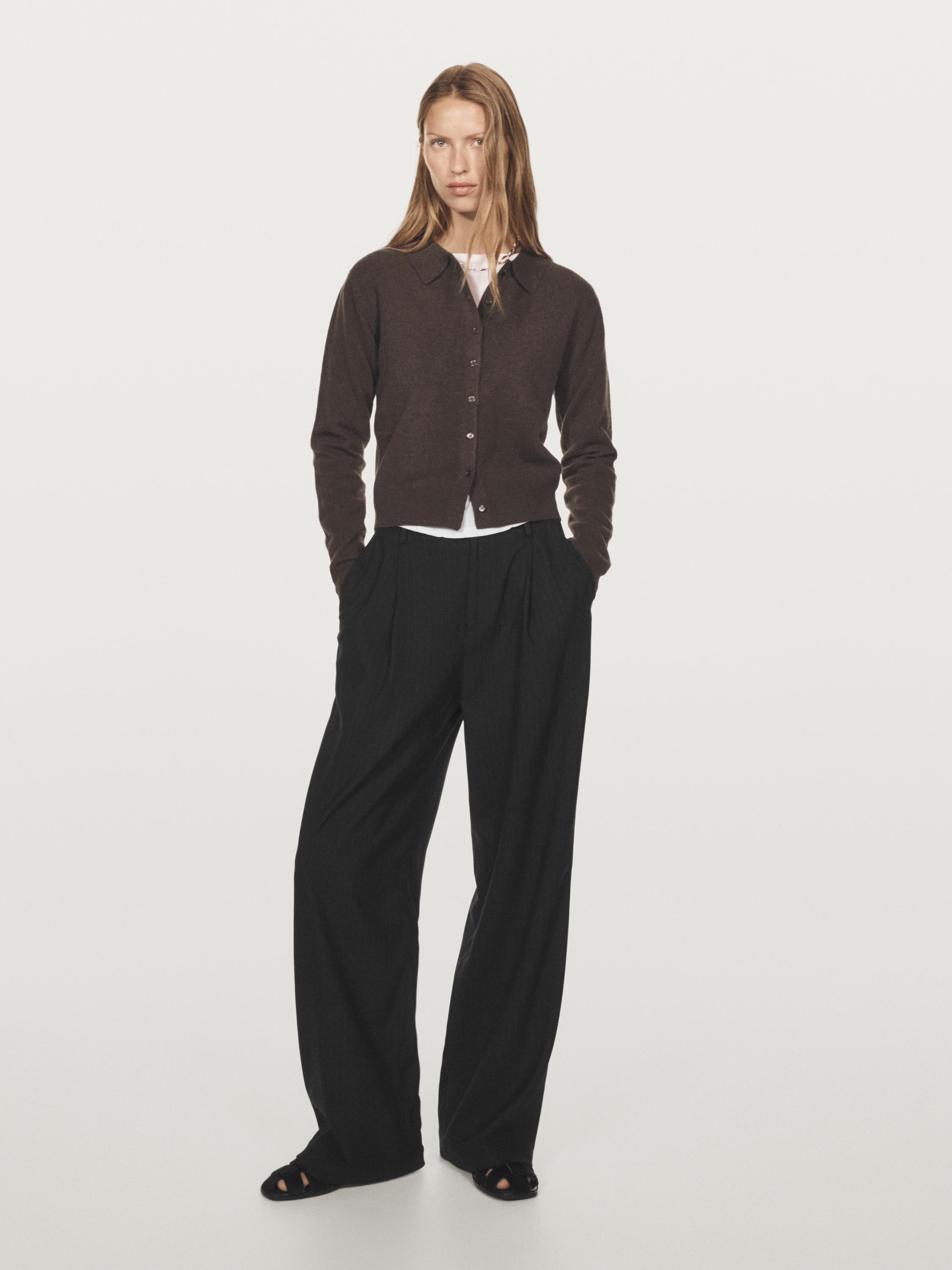 Áo cardigan dệt kim len 100%