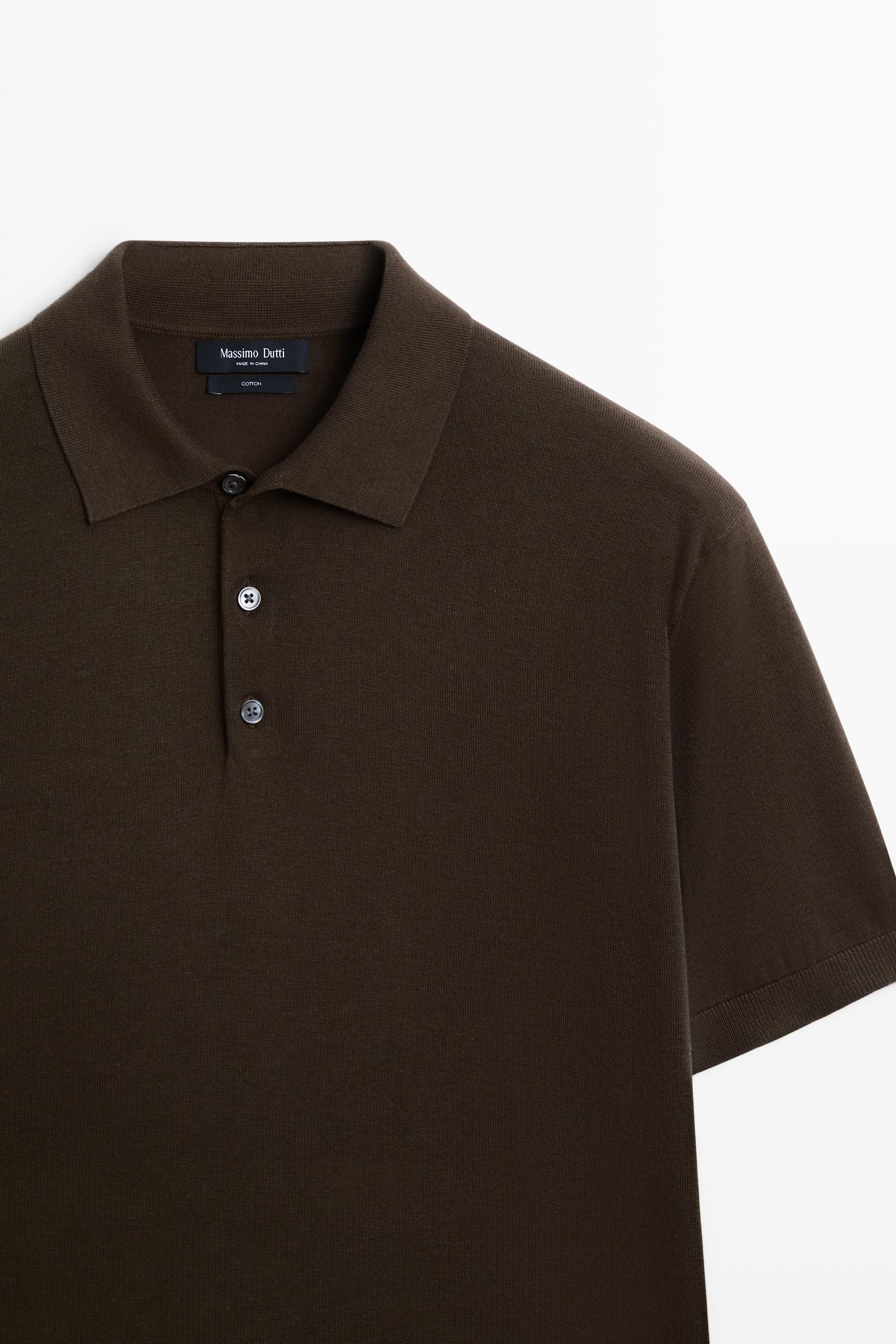 100% cotton knit polo sweater