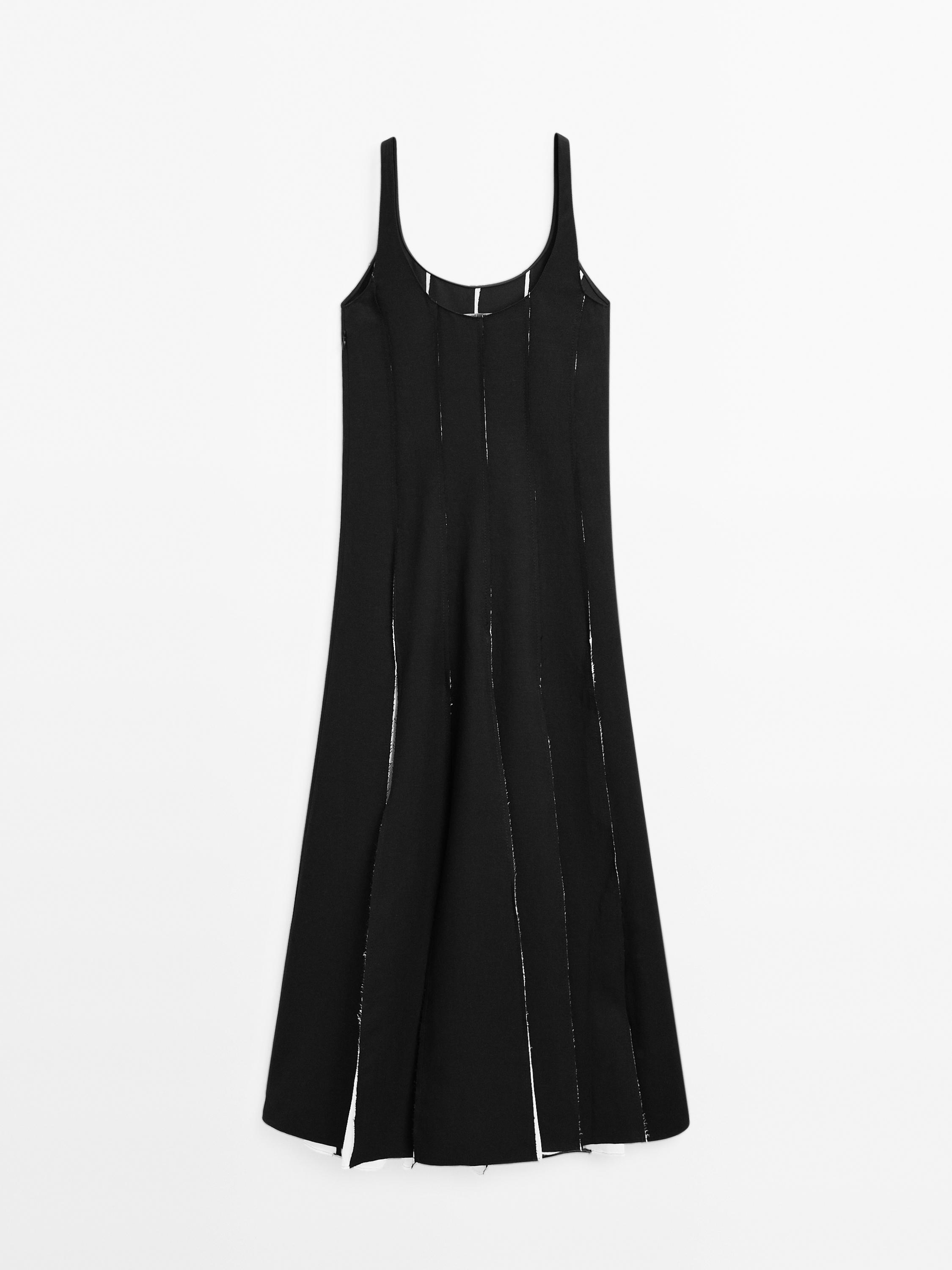 Long flowing linen blend dress