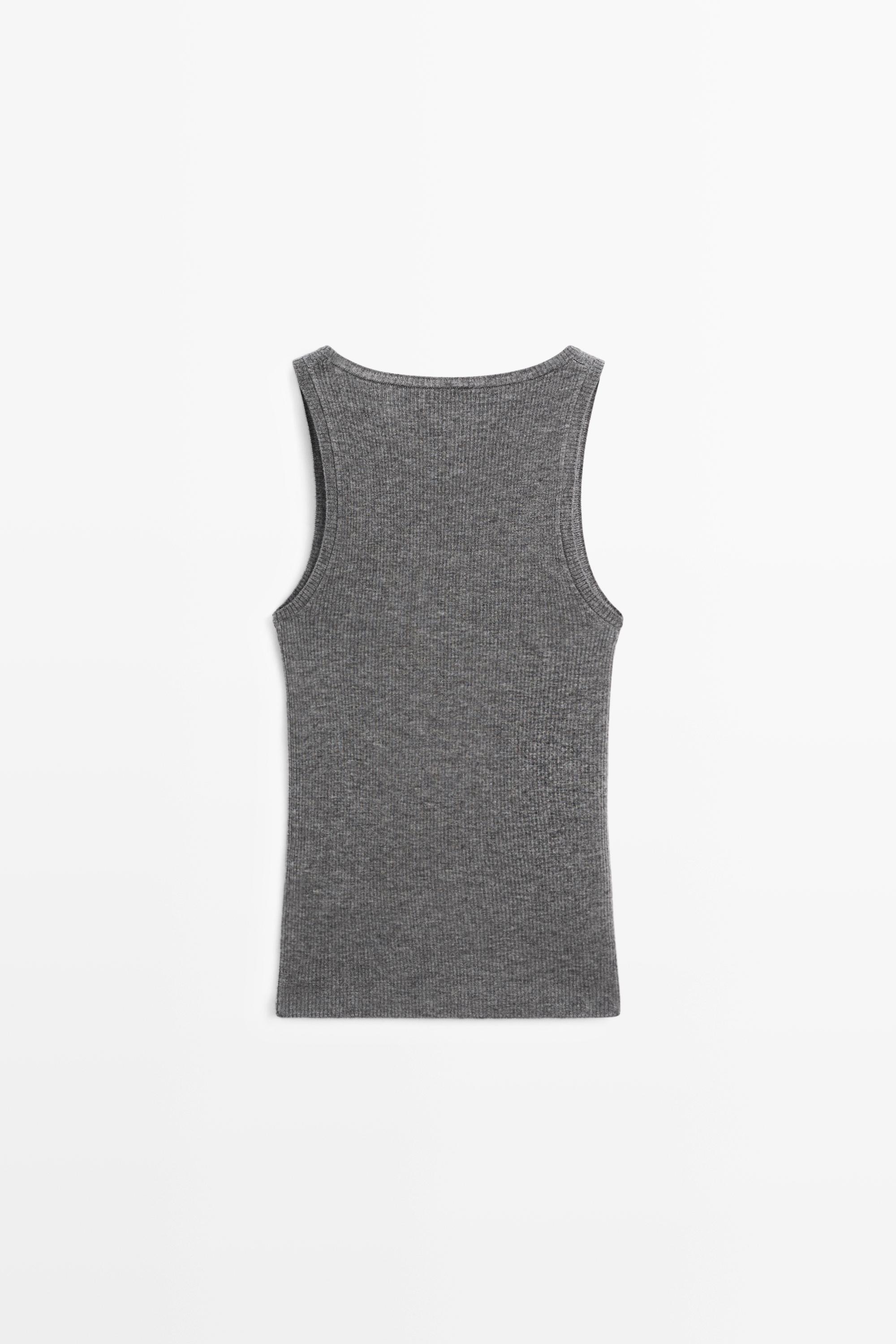 Ribbed knit top — GREY