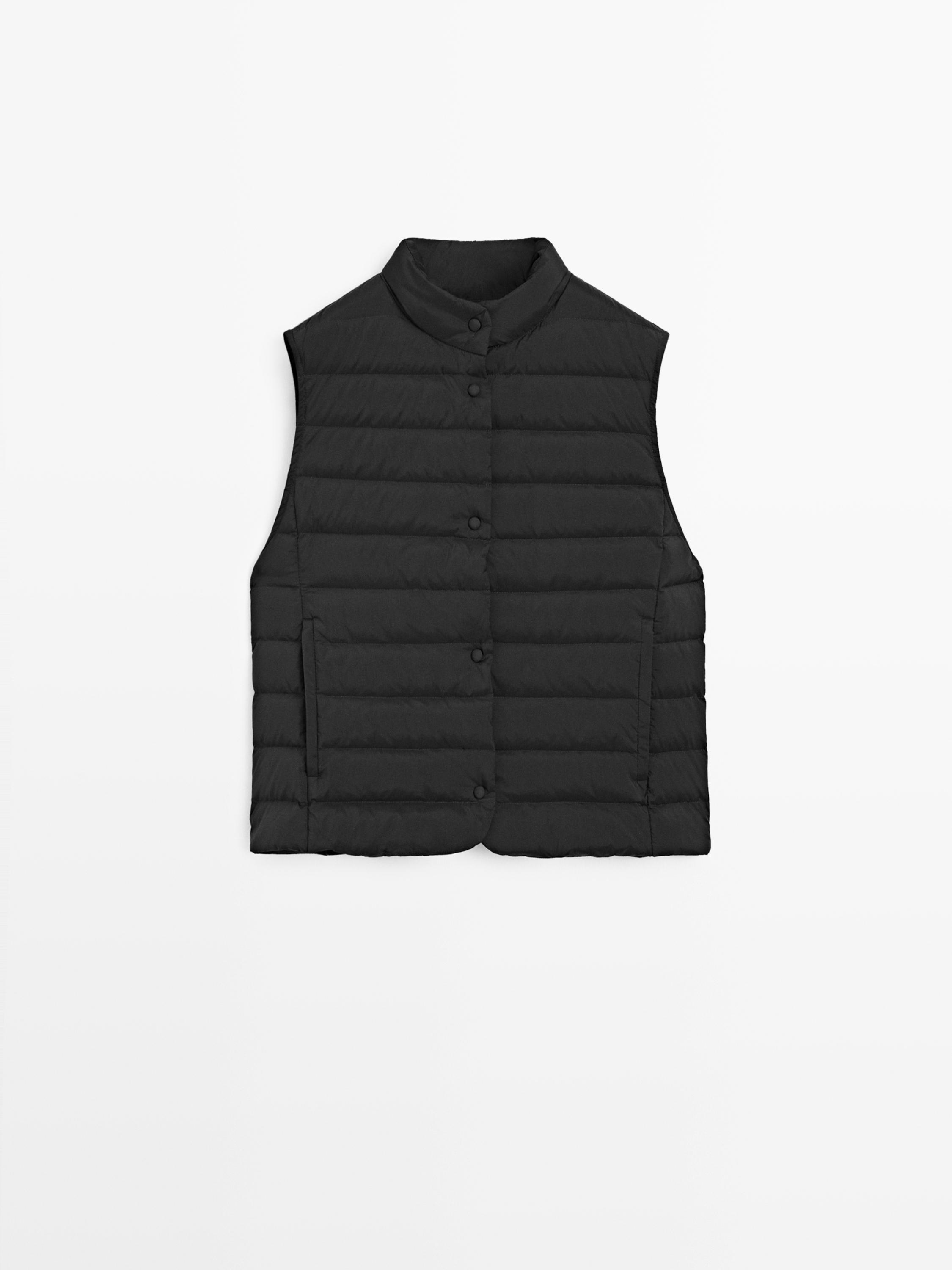 Quilted puffer gilet — BLACK