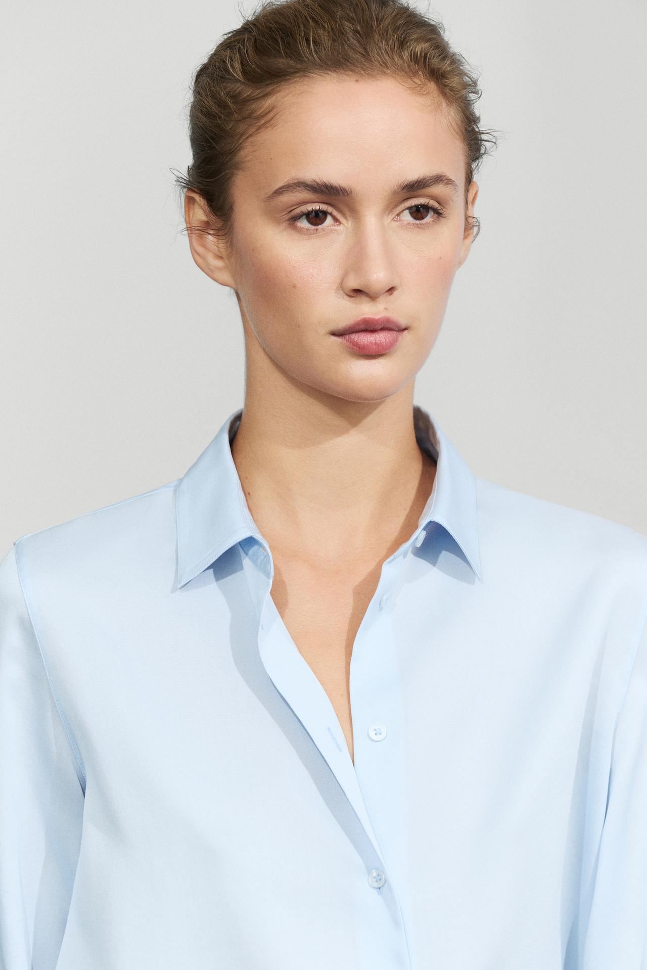 Fluid lyocell shirt — SKY BLUE