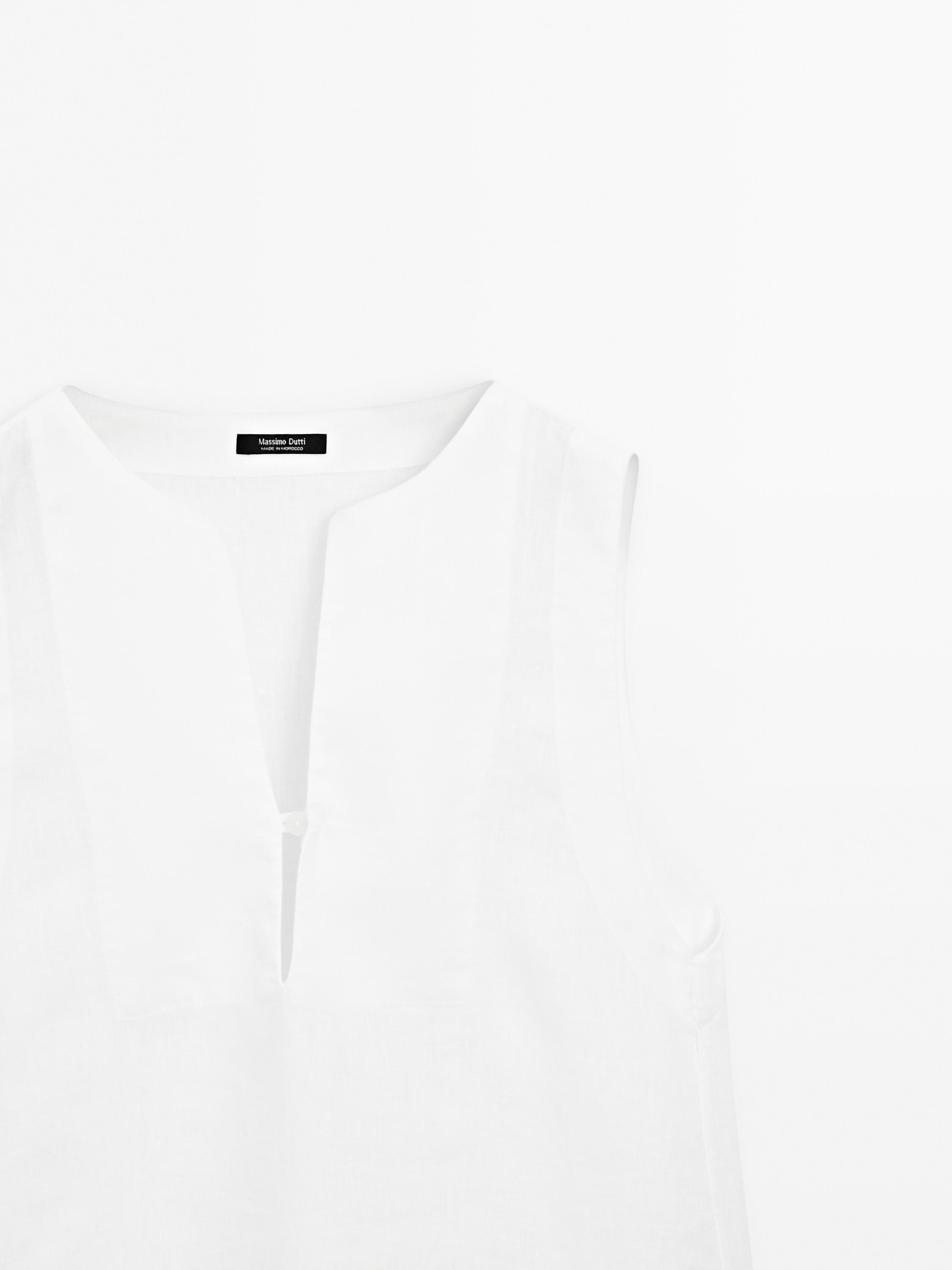 100% linen blouse with seam details