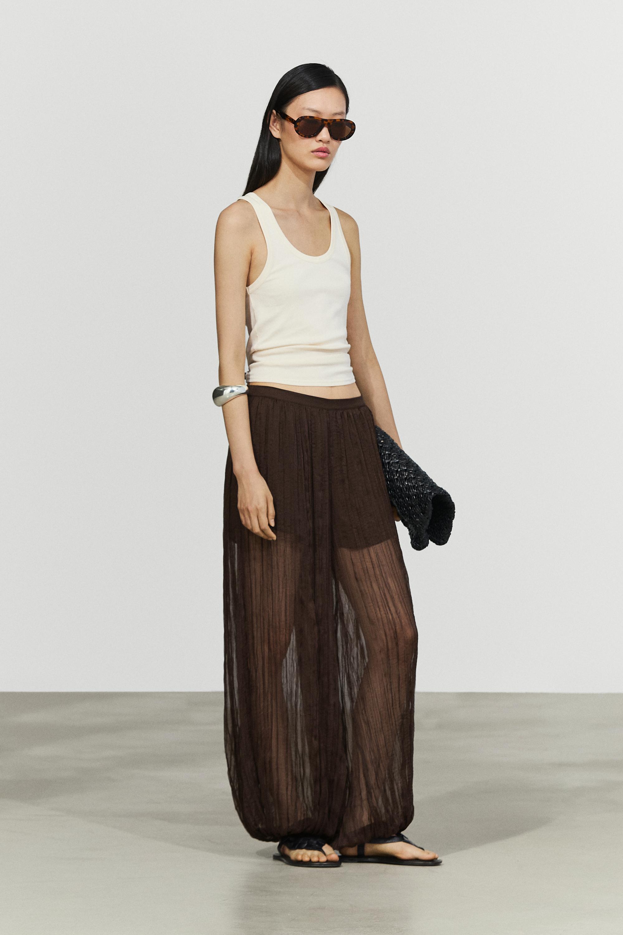 Total look flowing pants — BROWN