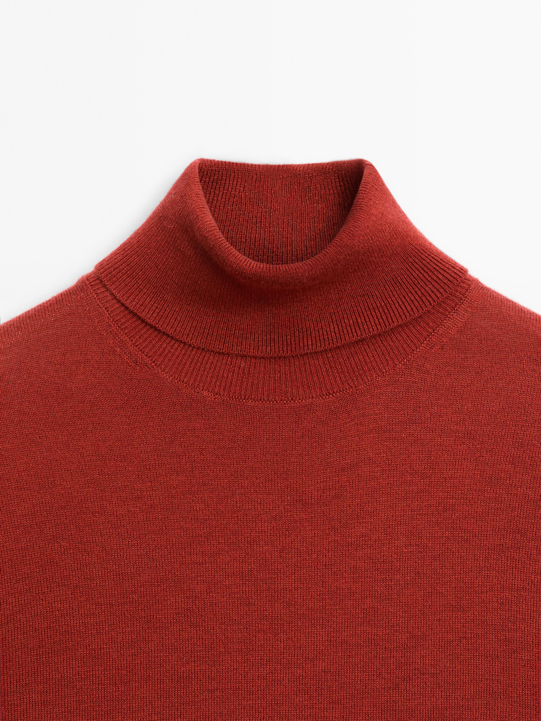 High neck wool blend sweater