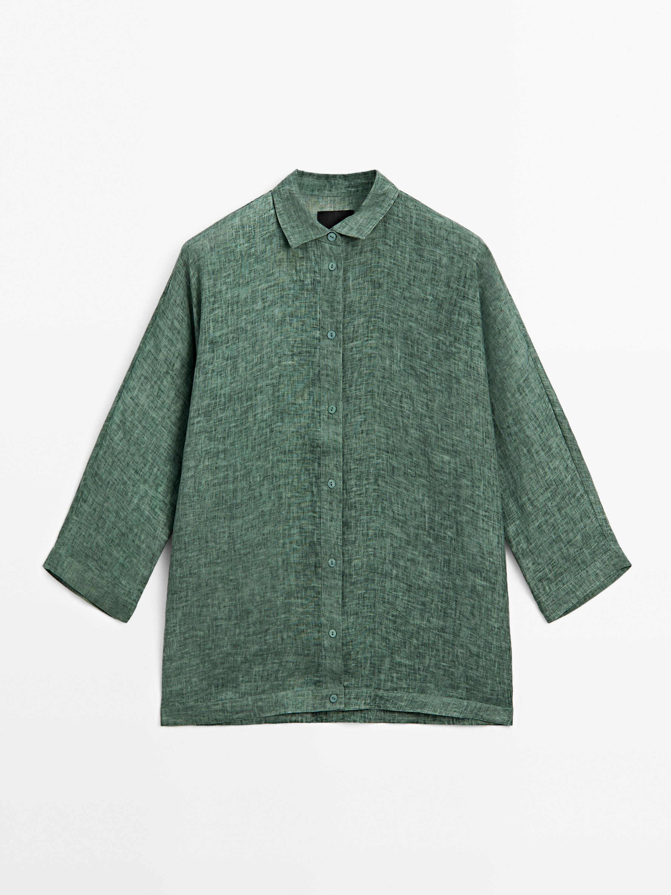 Camisa larga comprida 100% linho