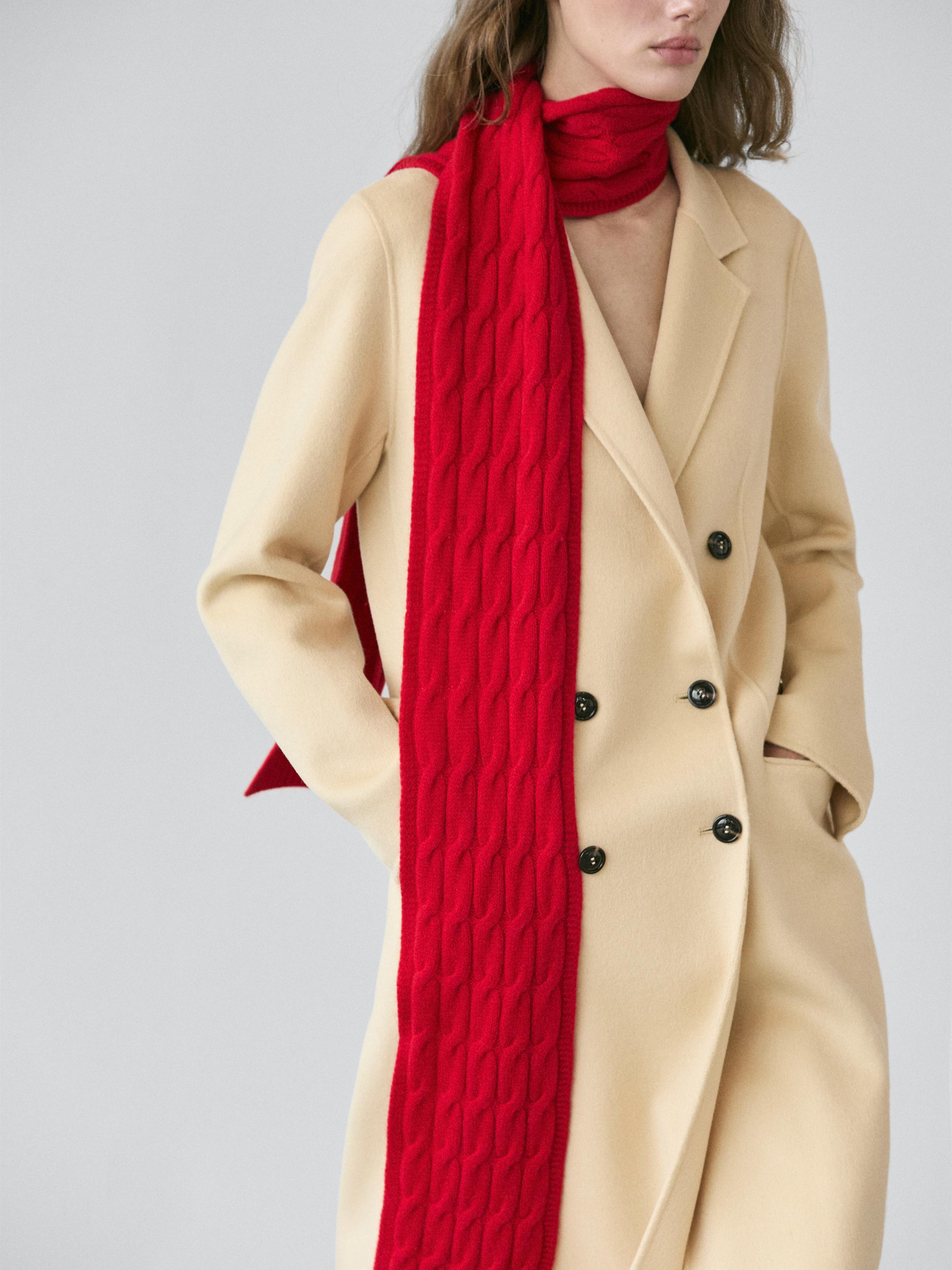 Braided wool blend scarf