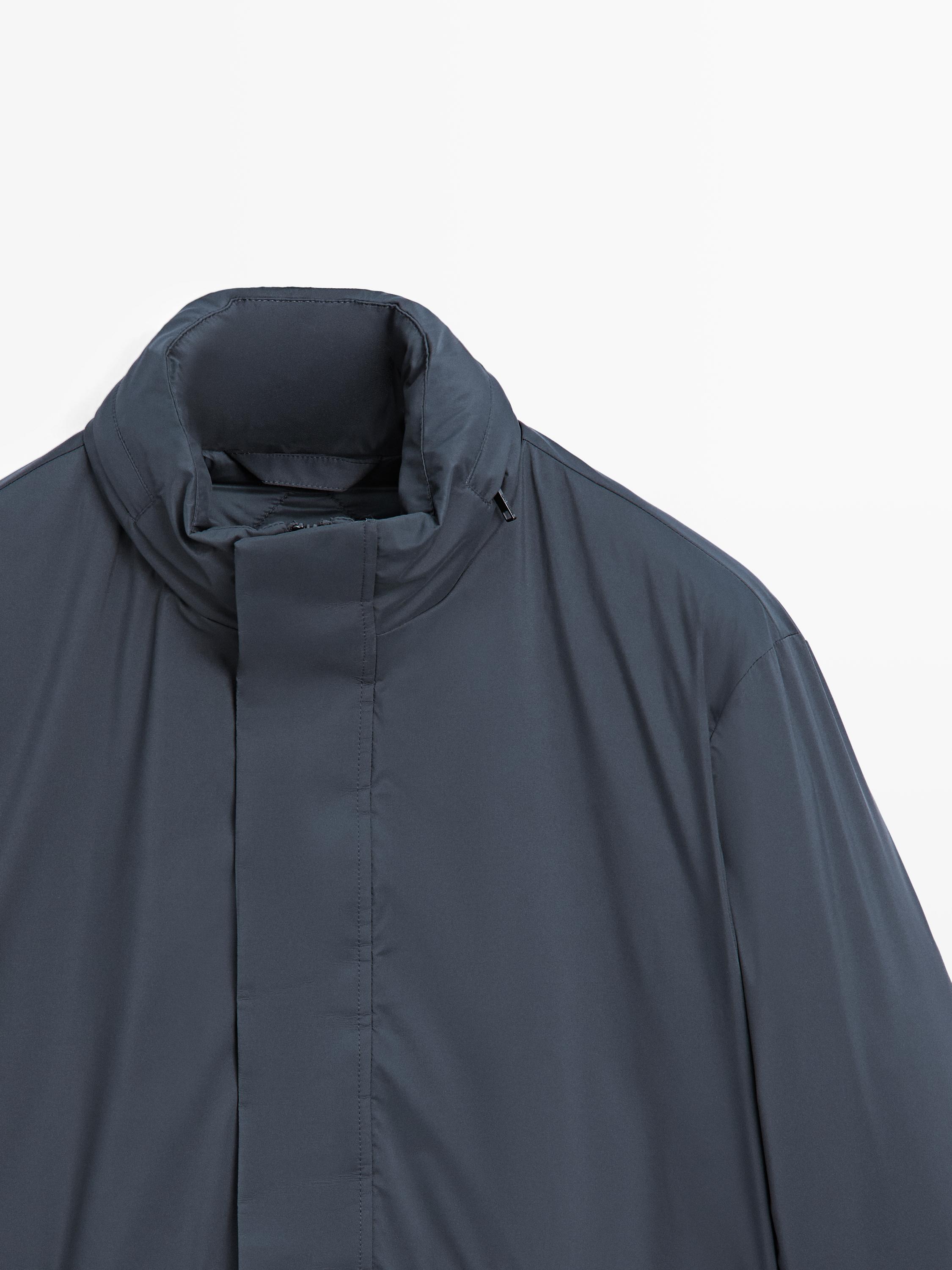 Short water-repellent puffer jacket — DARK NAVY