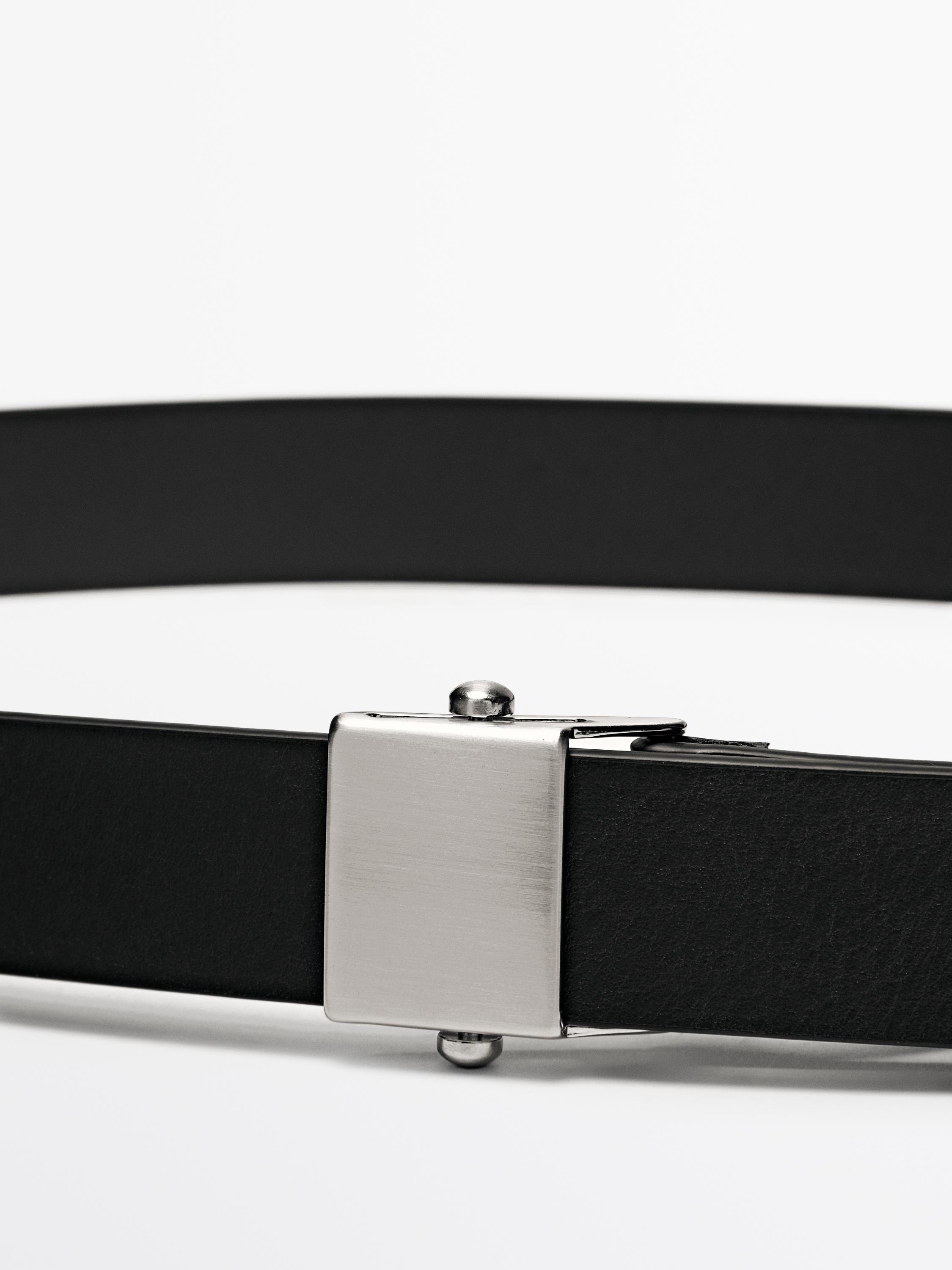 Nappa leather belt with buckle loop - LIMITED