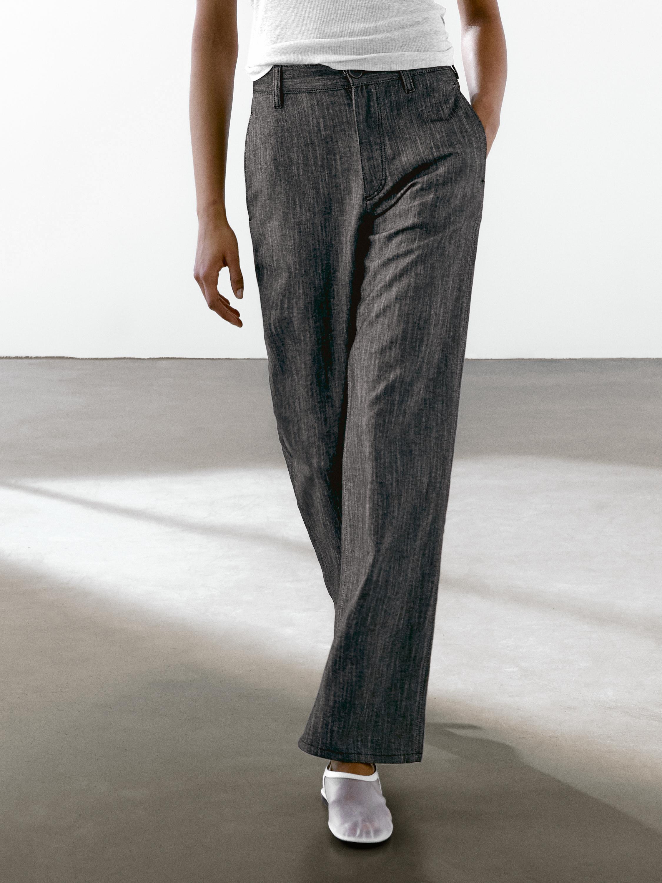 Cotton blend denim trousers