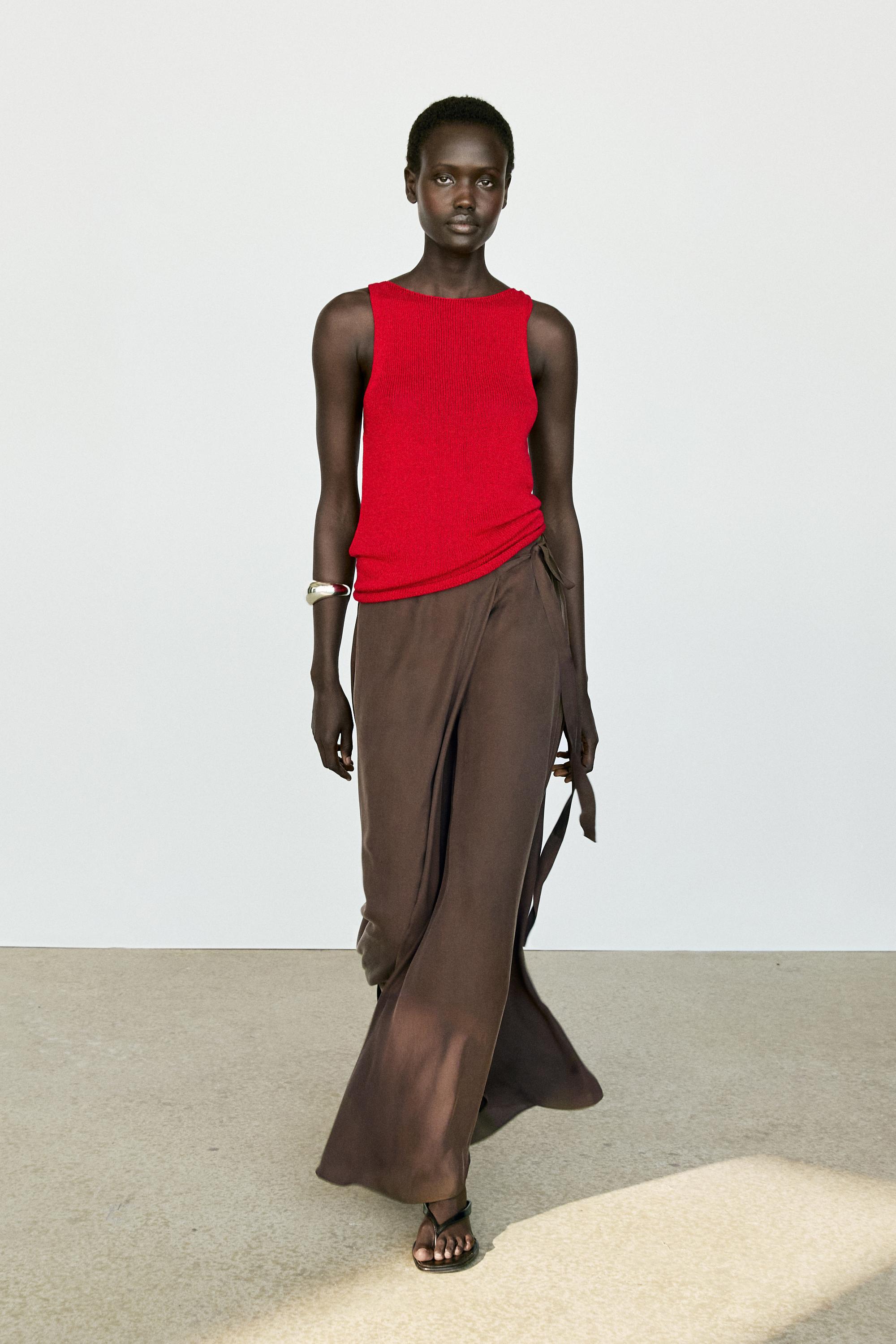 Flowing skort — BROWN