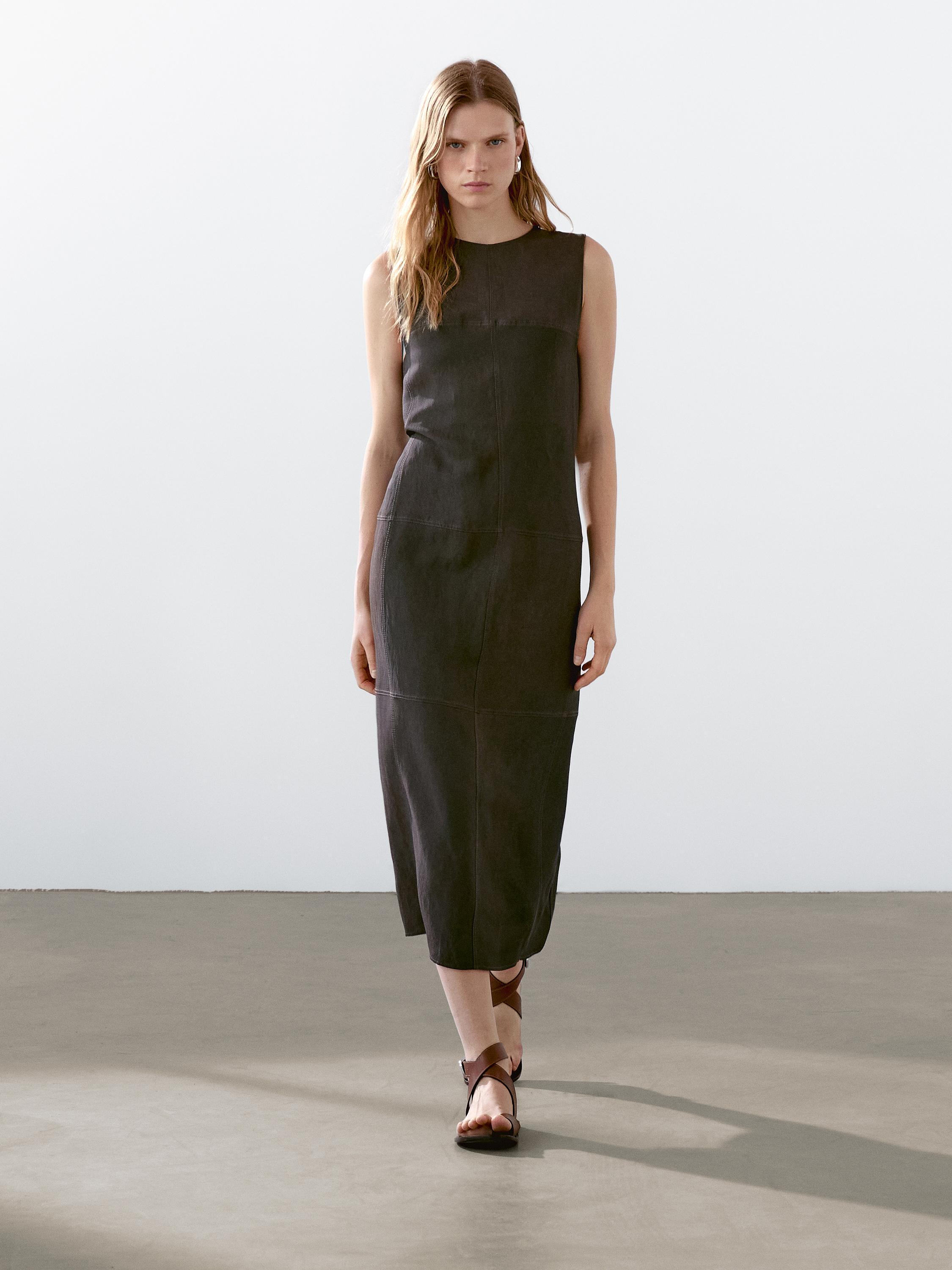 Robe midi avec coutures marquées
