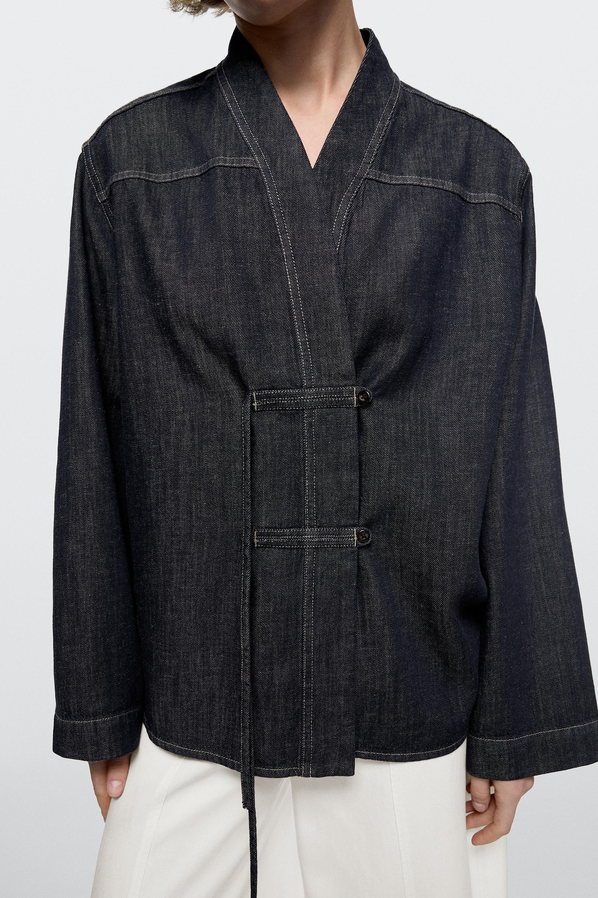 Total look denim overshirt — DARK BLUE