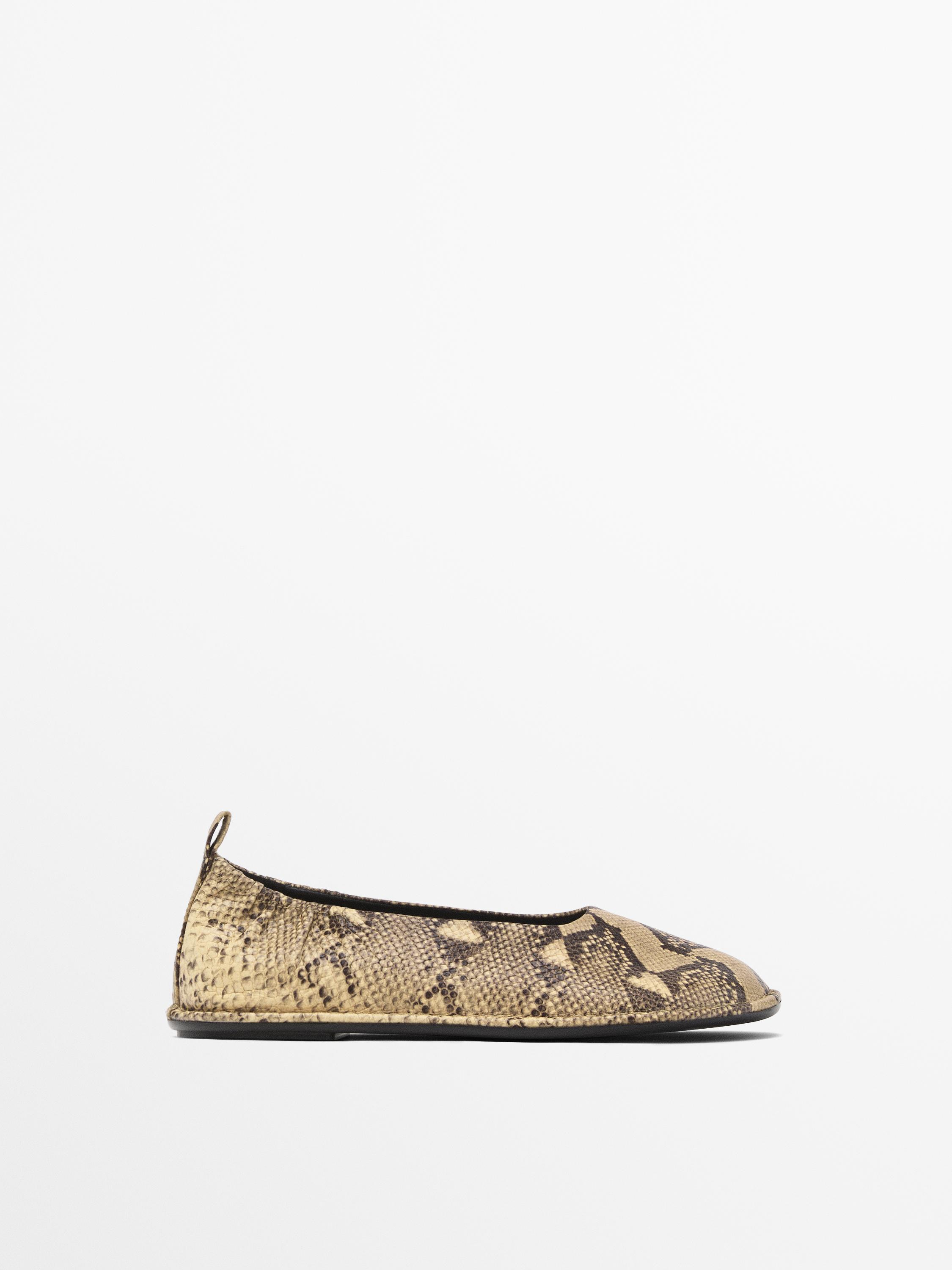 Animal print ballet flats