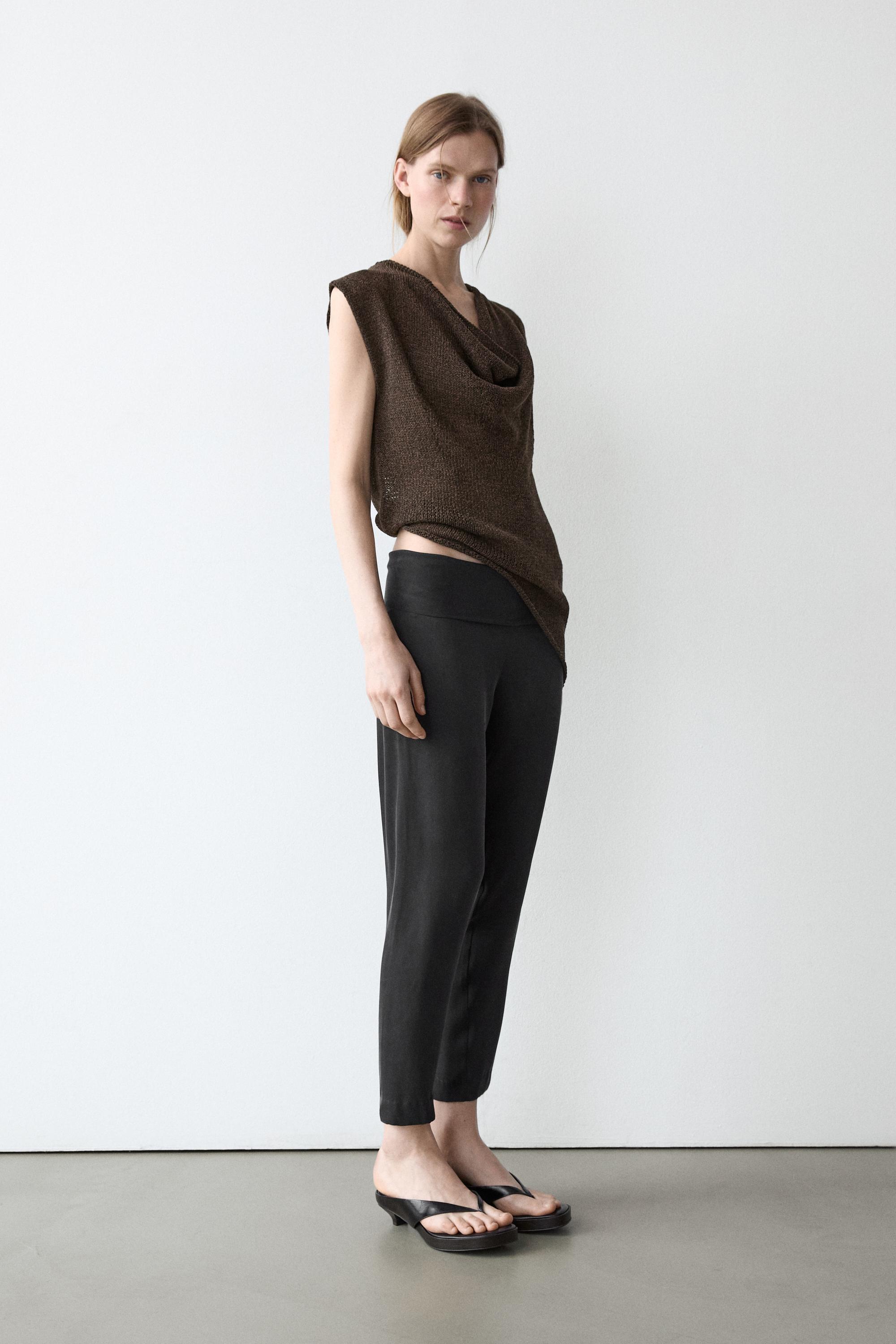 Silk blend leggings — BLACK