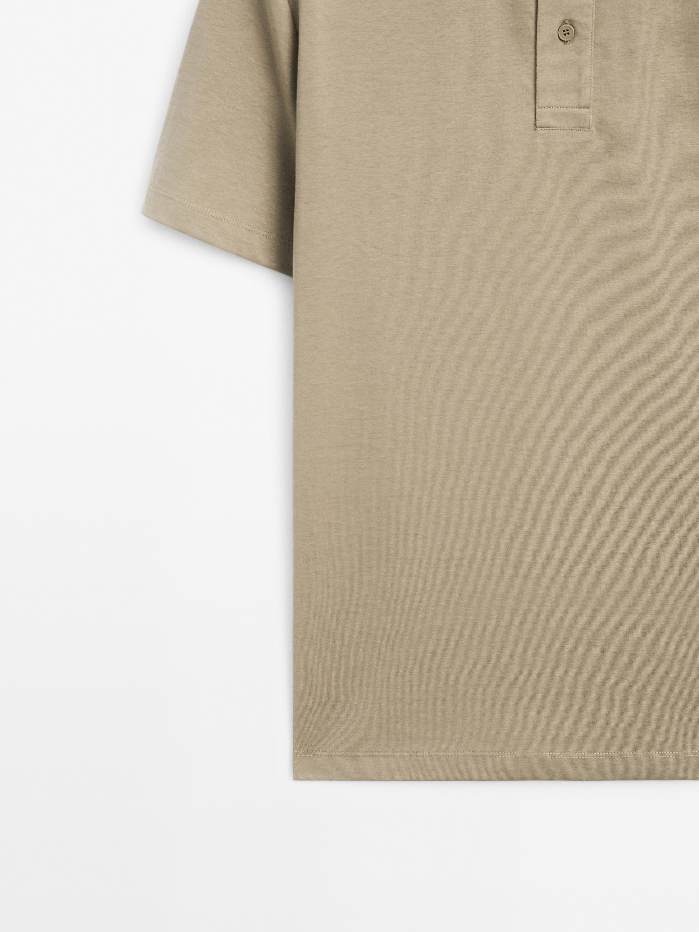 Cotton blend short sleeve polo shirt