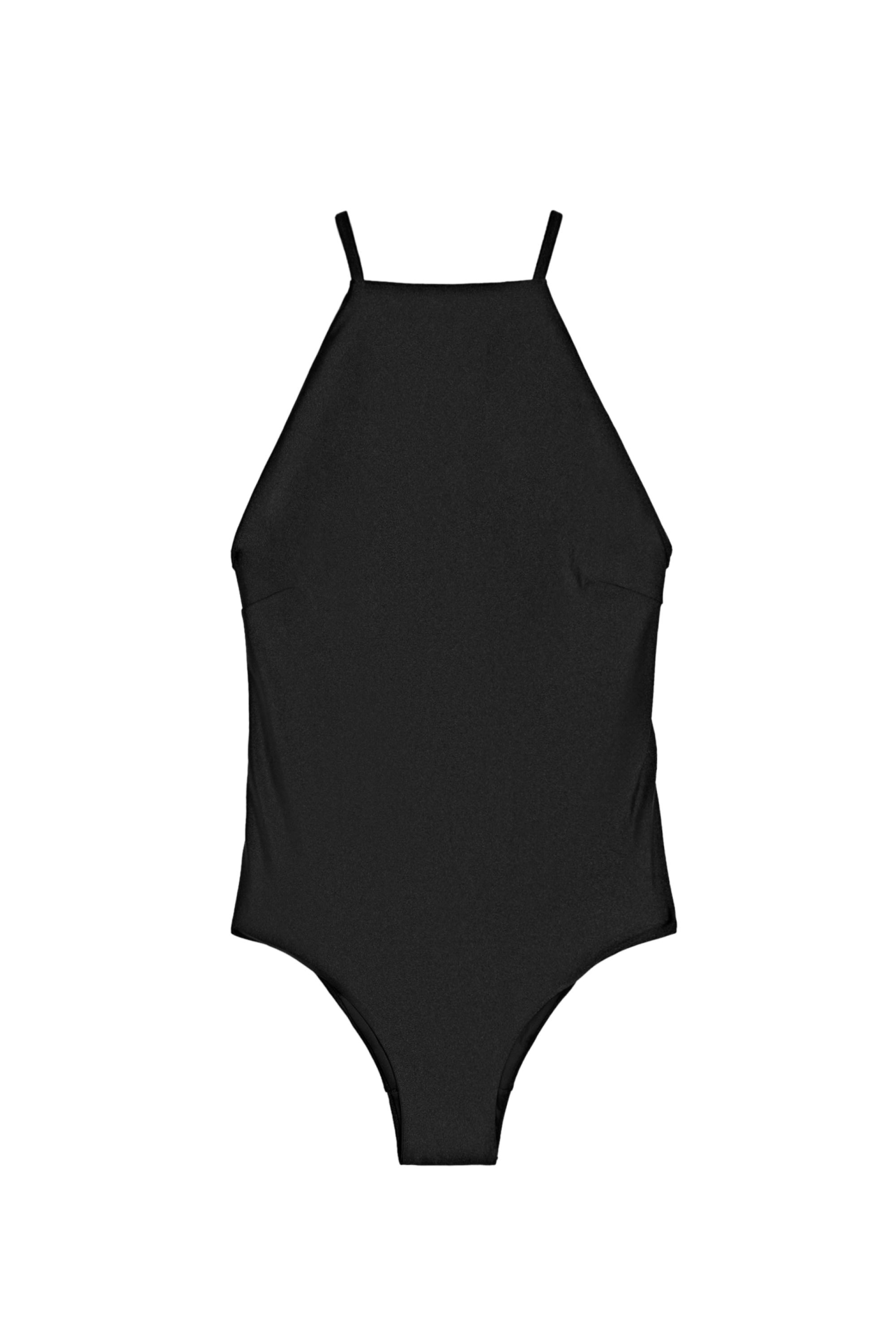 Shimmery halter swimsuit