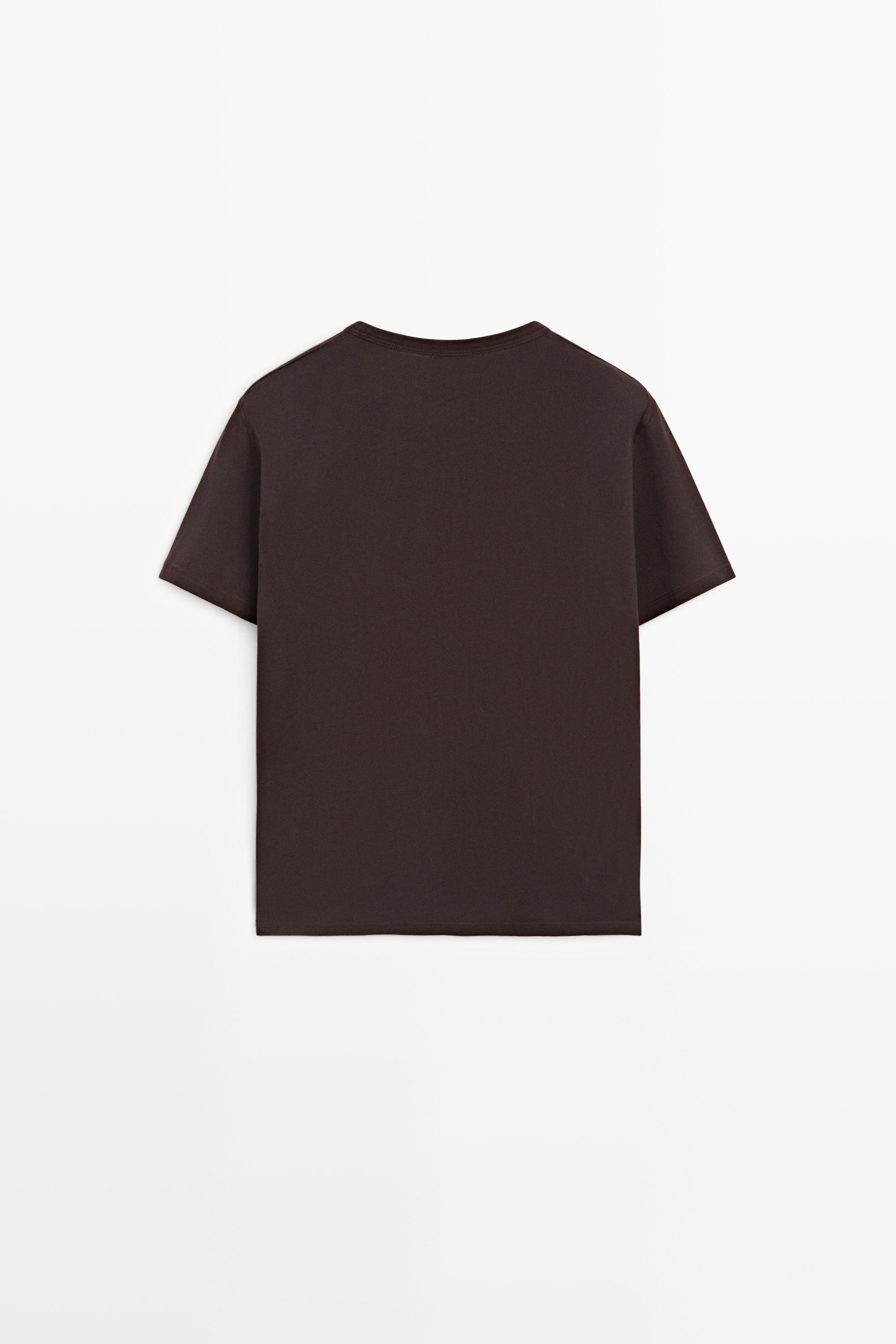 100% cotton short-sleeve T-shirt — BROWN