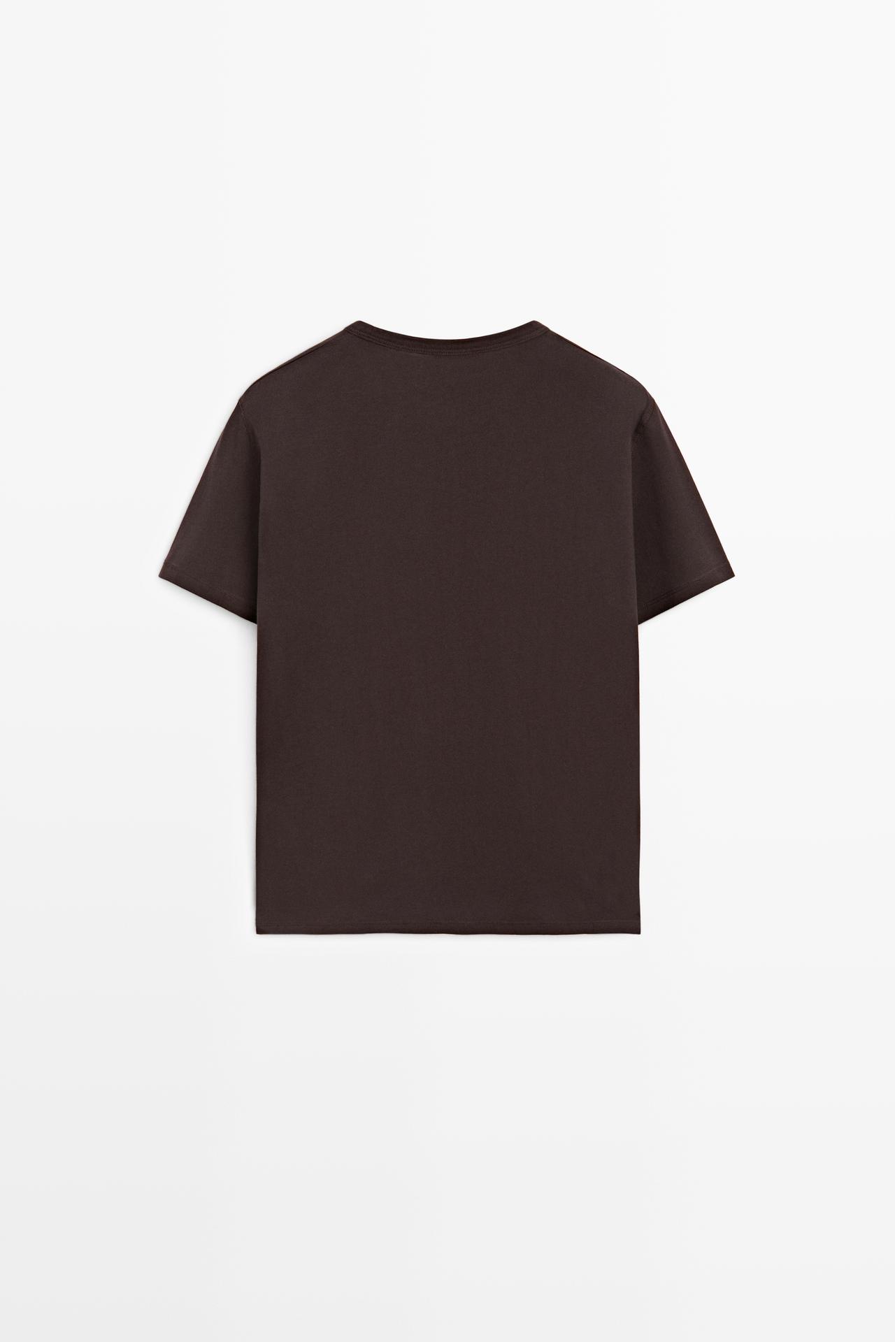 100% cotton short-sleeve T-shirt — BROWN