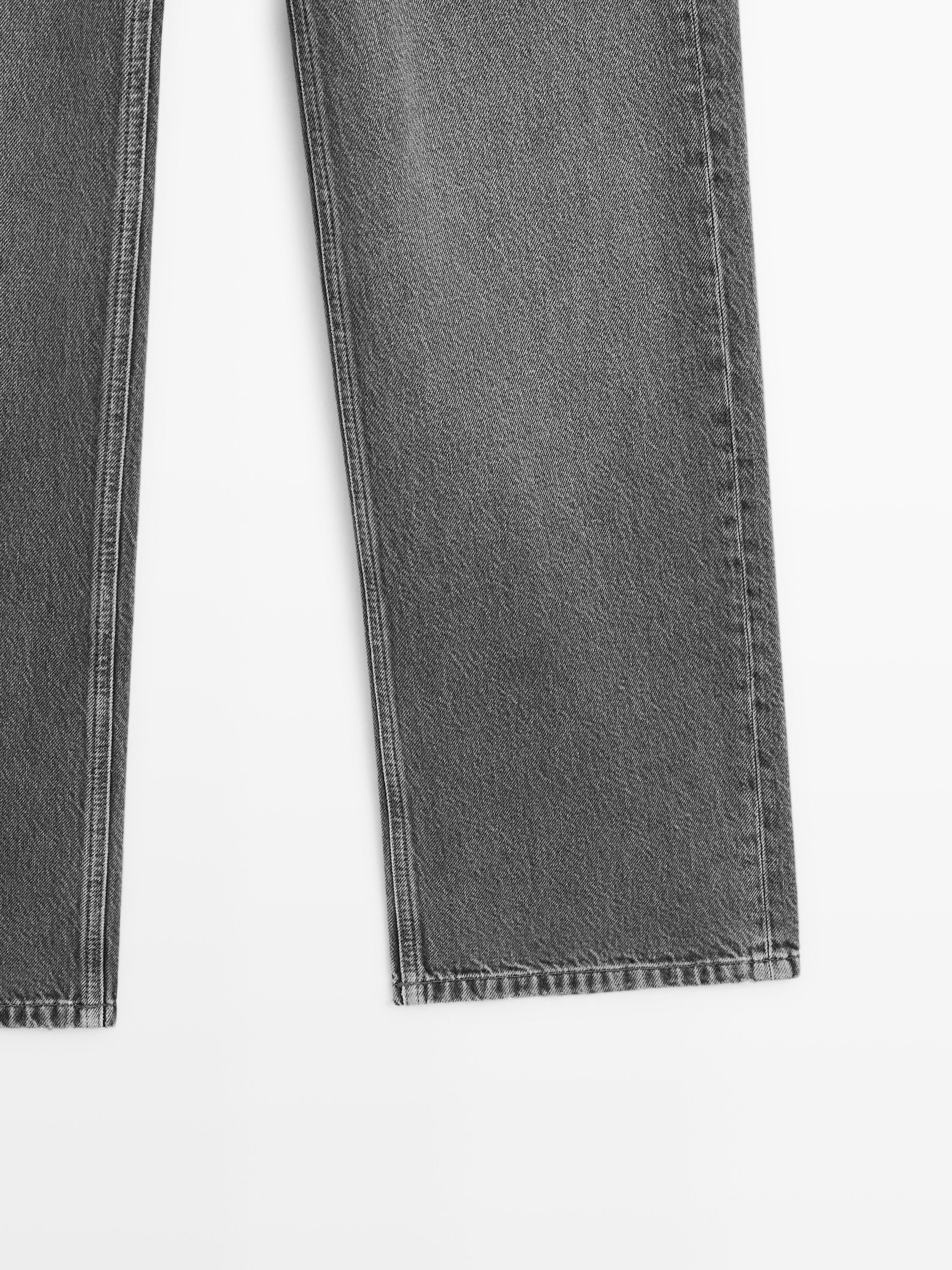 Mid-rise wide-leg jeans — CHARCOAL