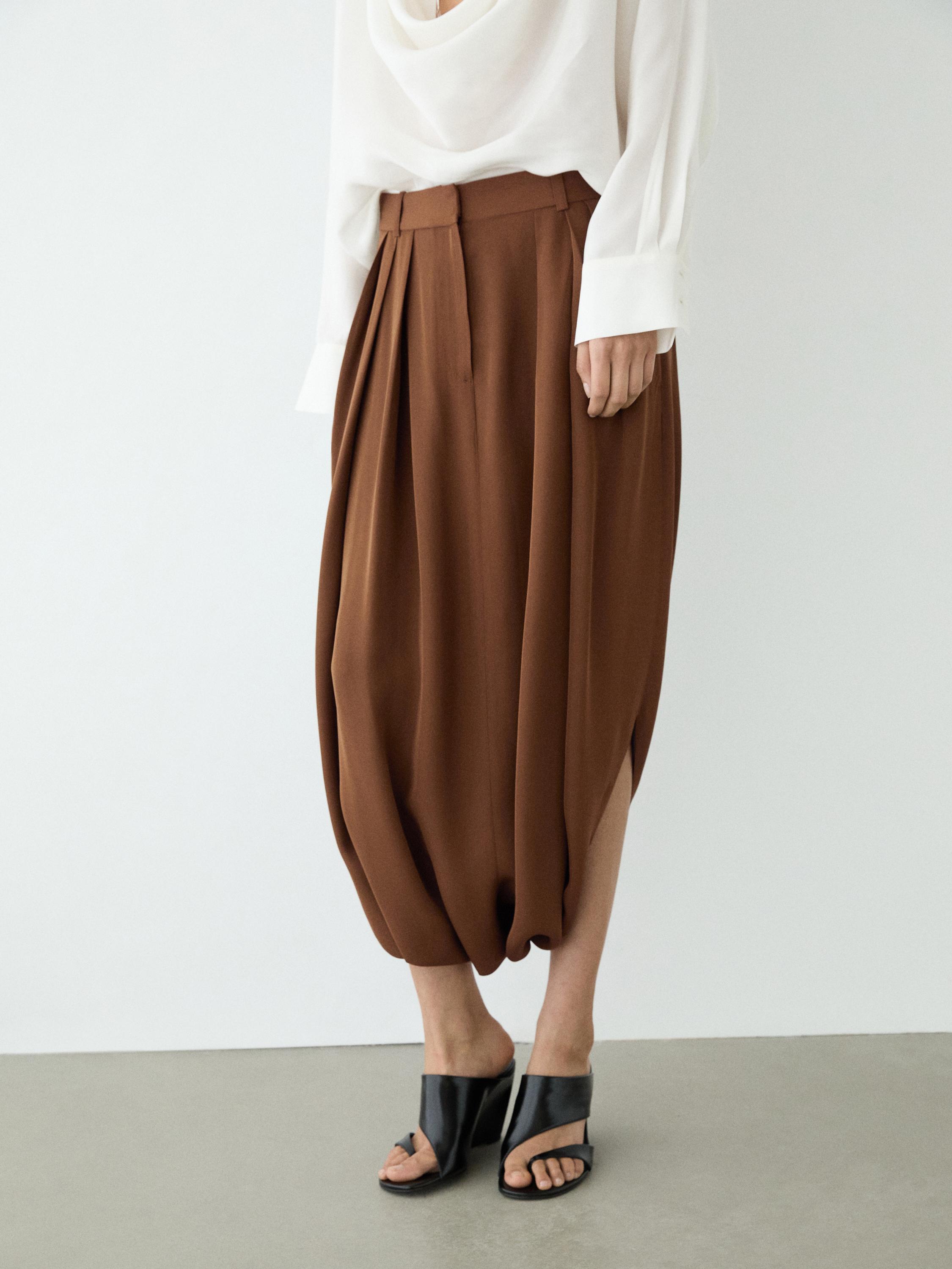 Dökümlü pilili şort etek