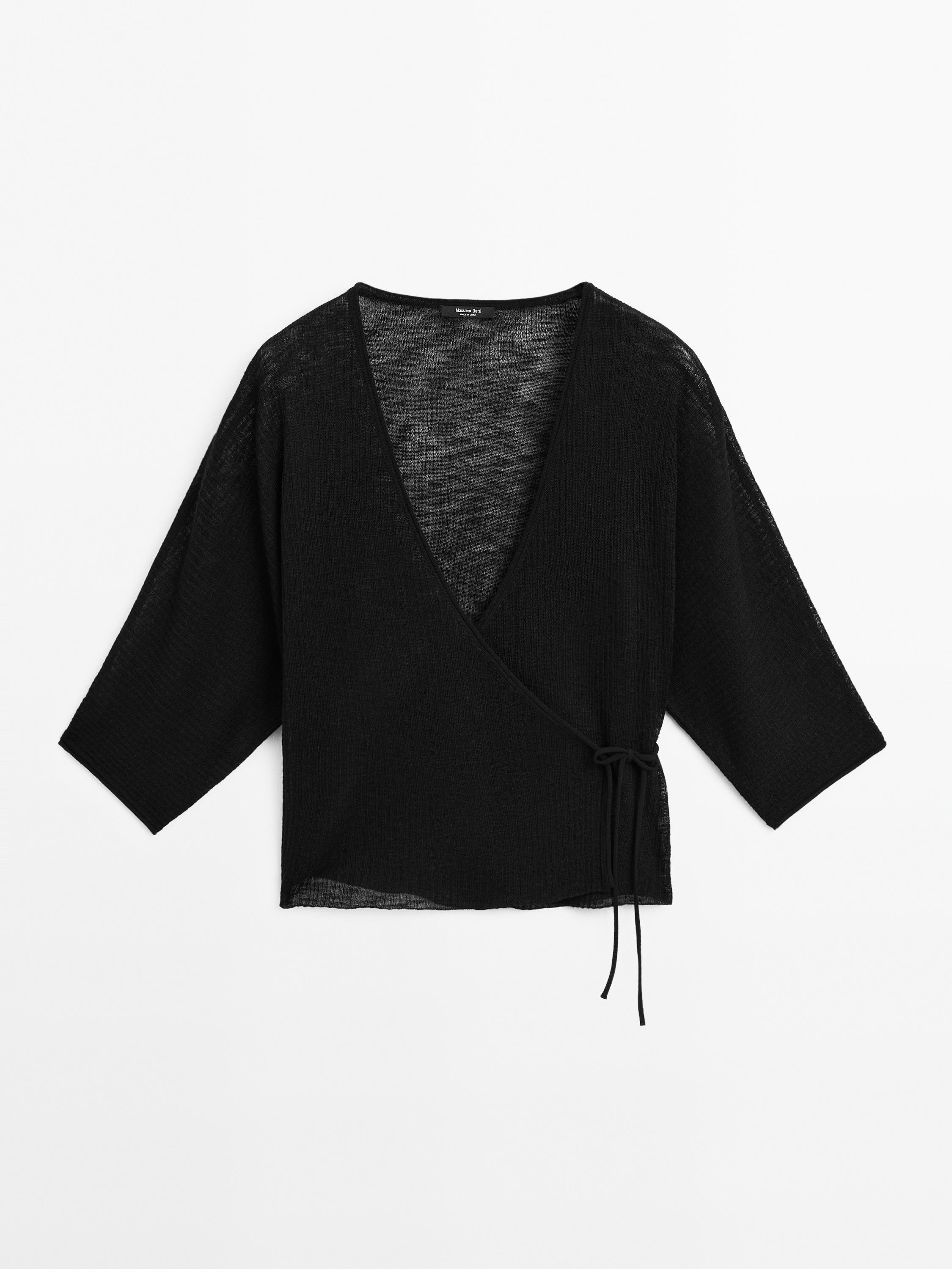 Kimono fluide avec nœud