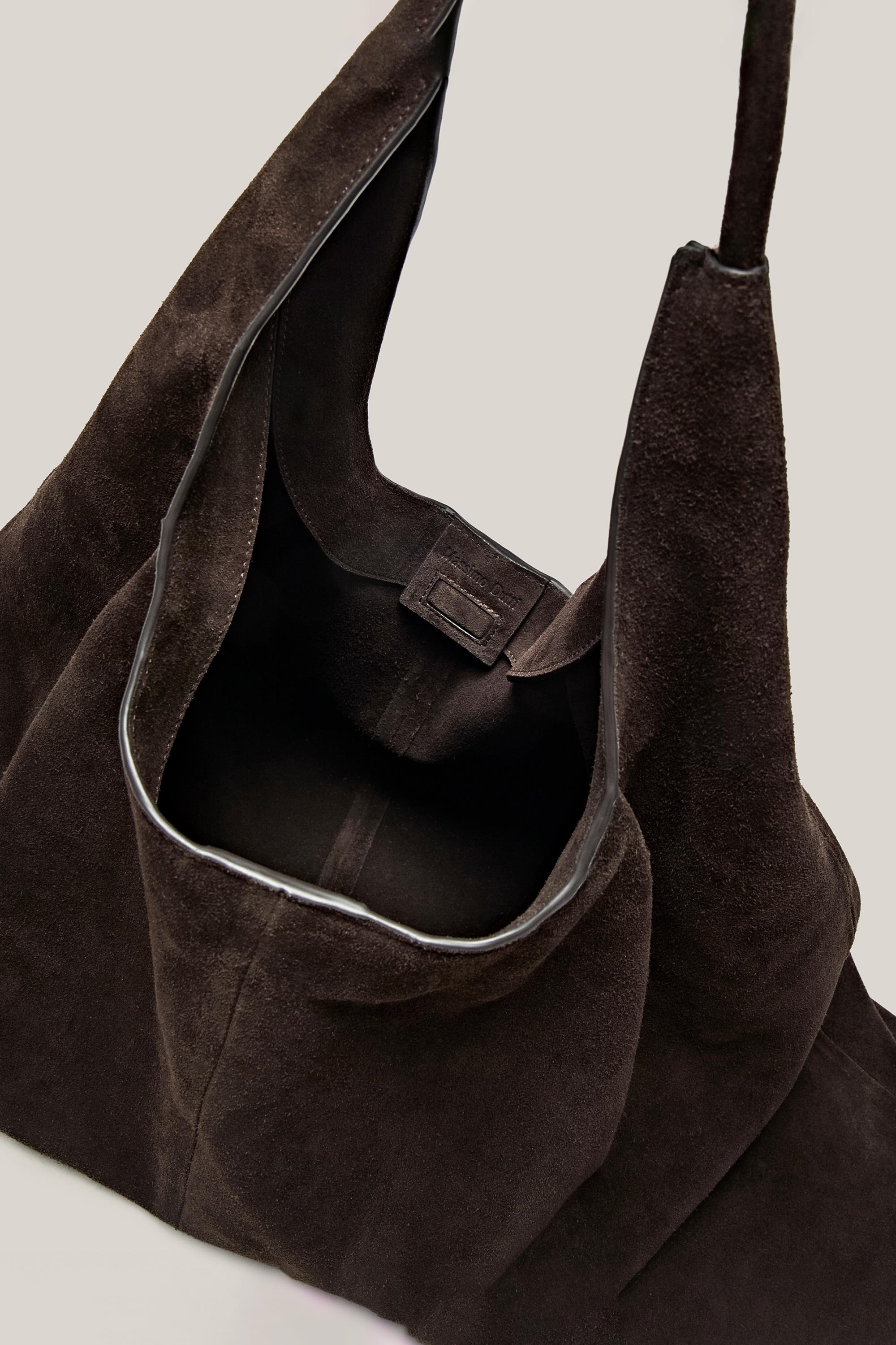 Split leather maxi shopper bag - LIMITED EDITION — BROWN