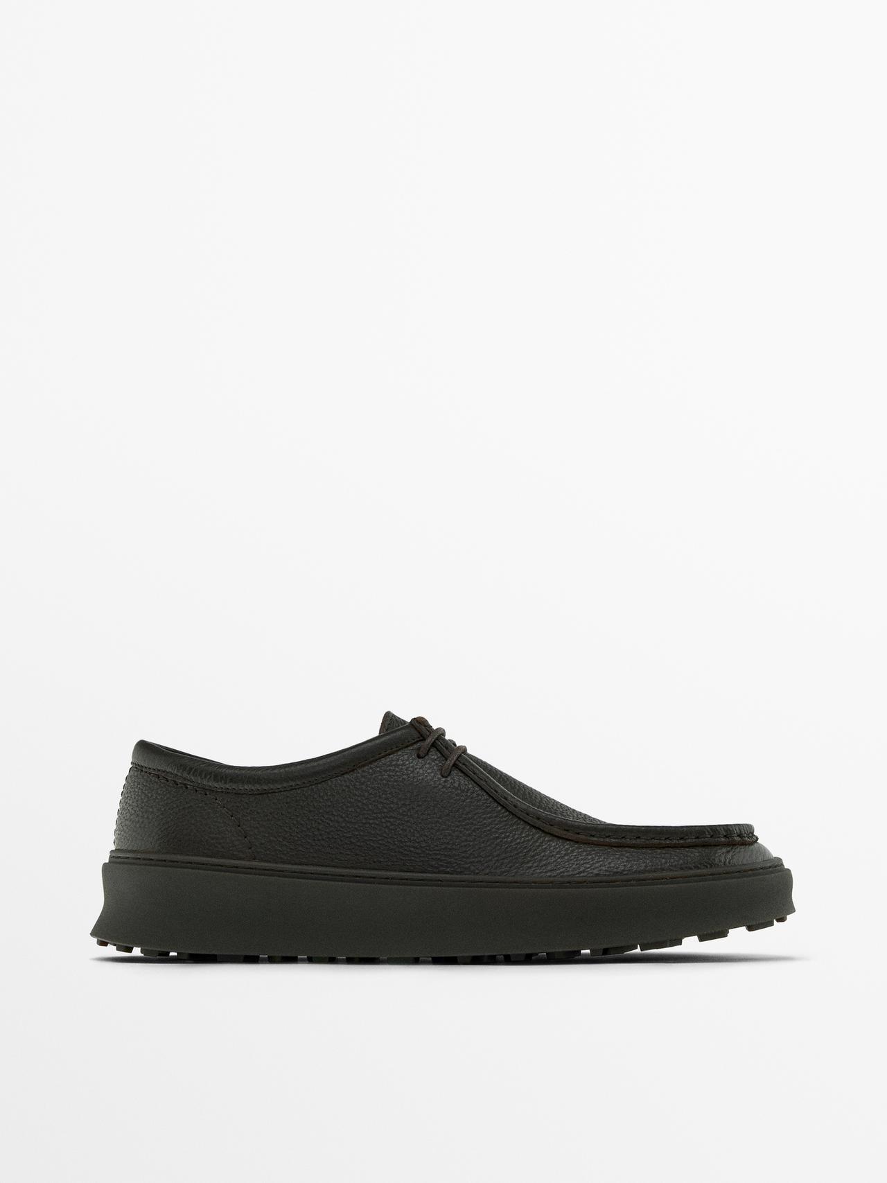Zapato Bordón Piel - Marrón - 43 - Massimo Dutti - Hombre