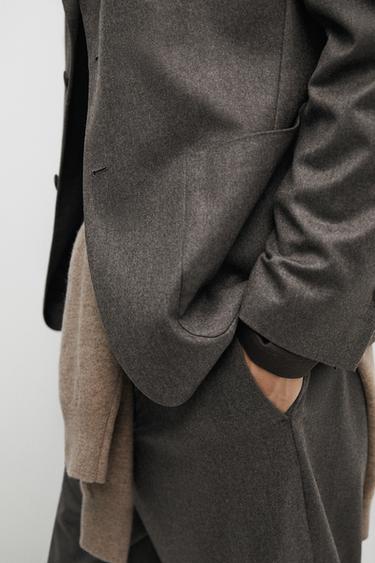 100% wool suit blazer — MINK 8