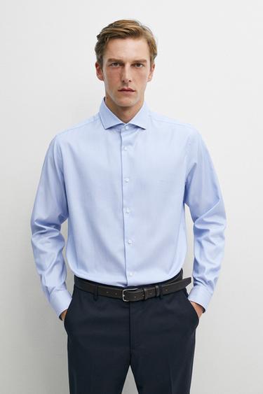 Slim fit striped 100% cotton shirt — BLUE 3
