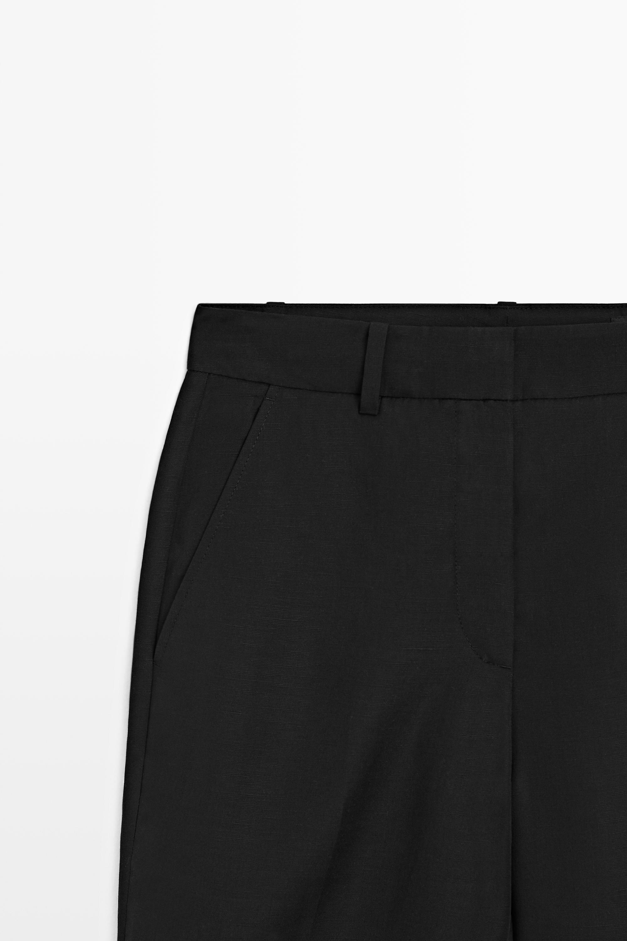 Slim fit capris — BLACK